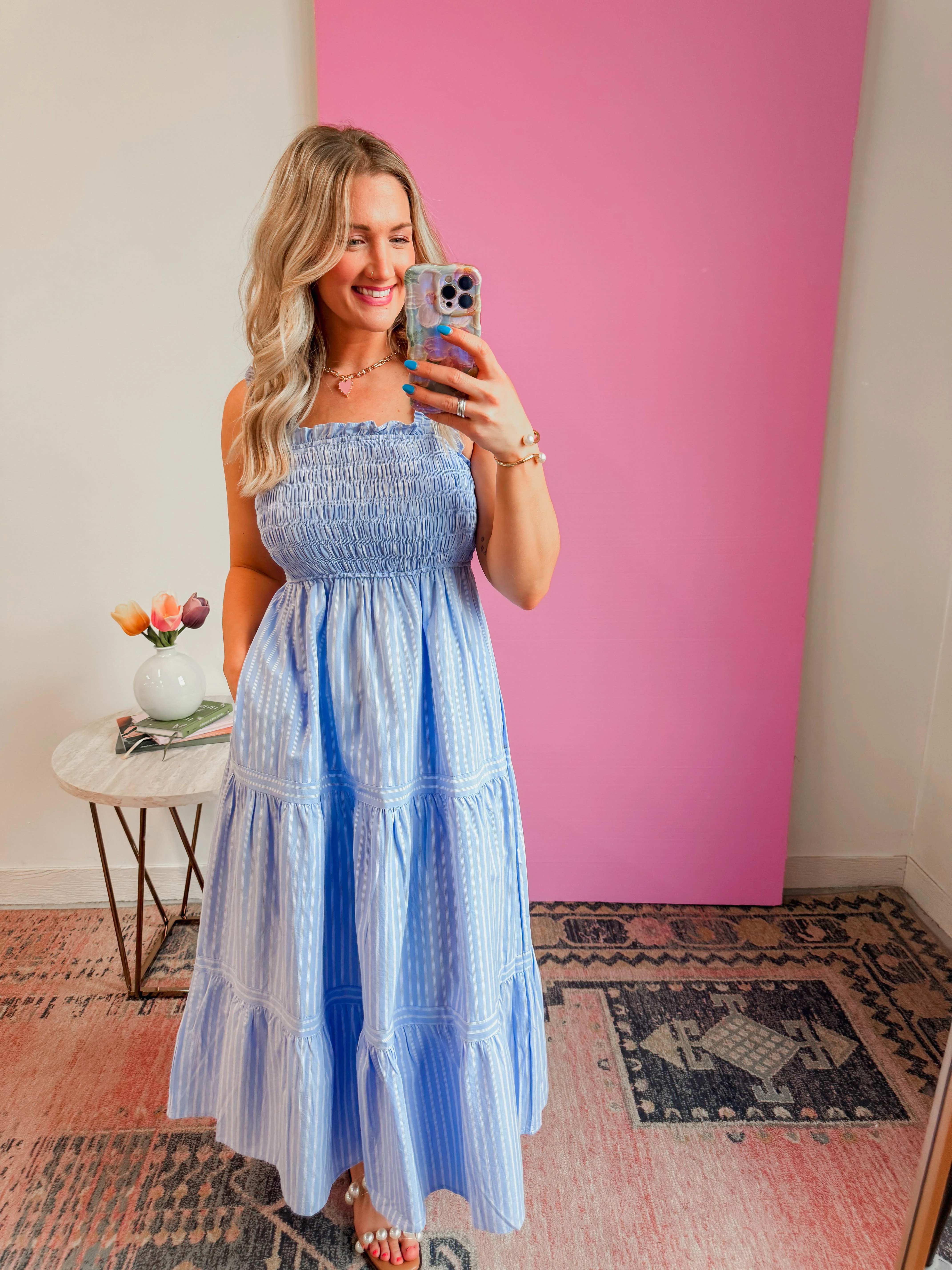 Blue Skies Striped Maxi Dress - Image 3