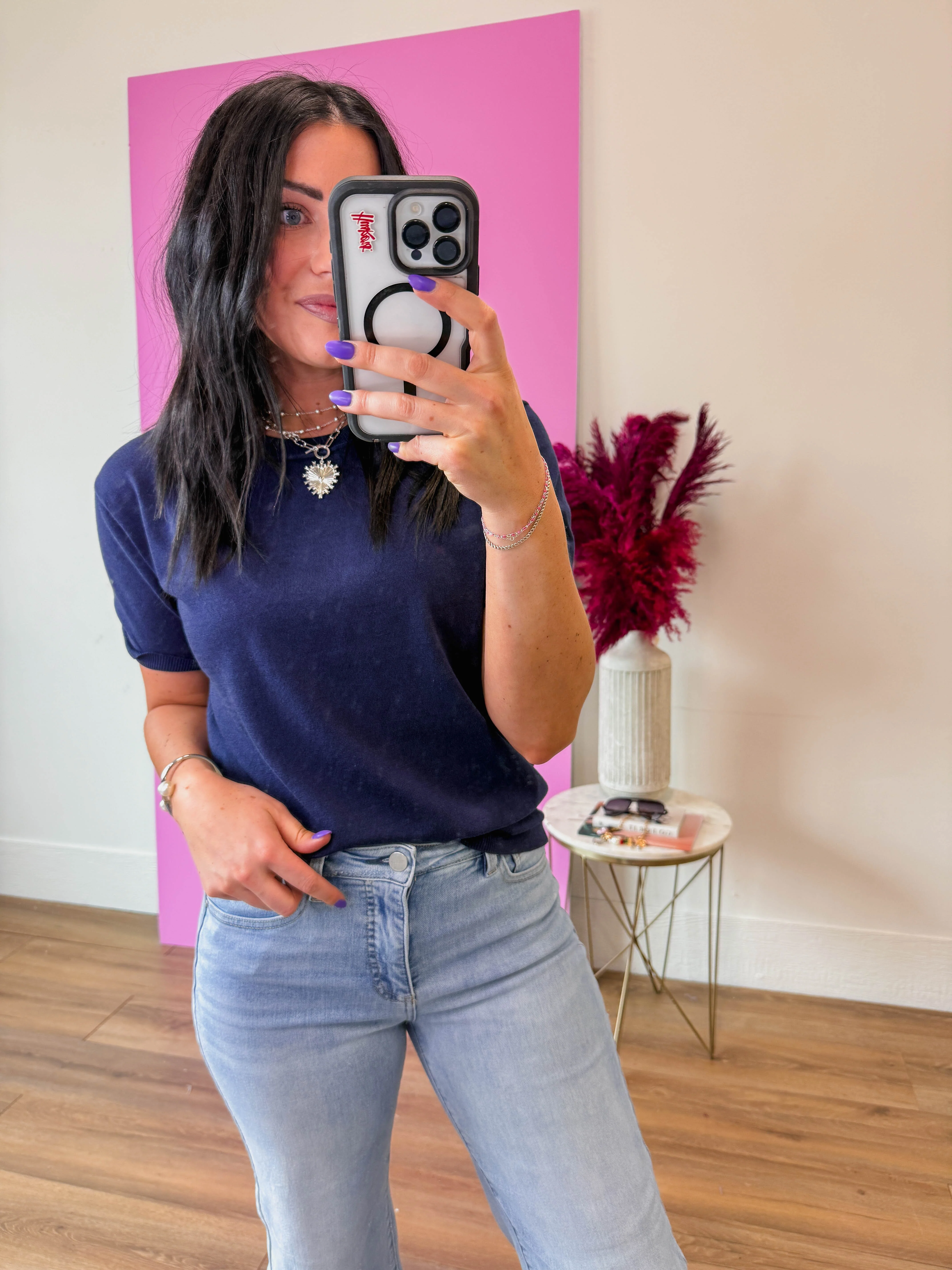 Carrie Knit Top-Navy - Image 5