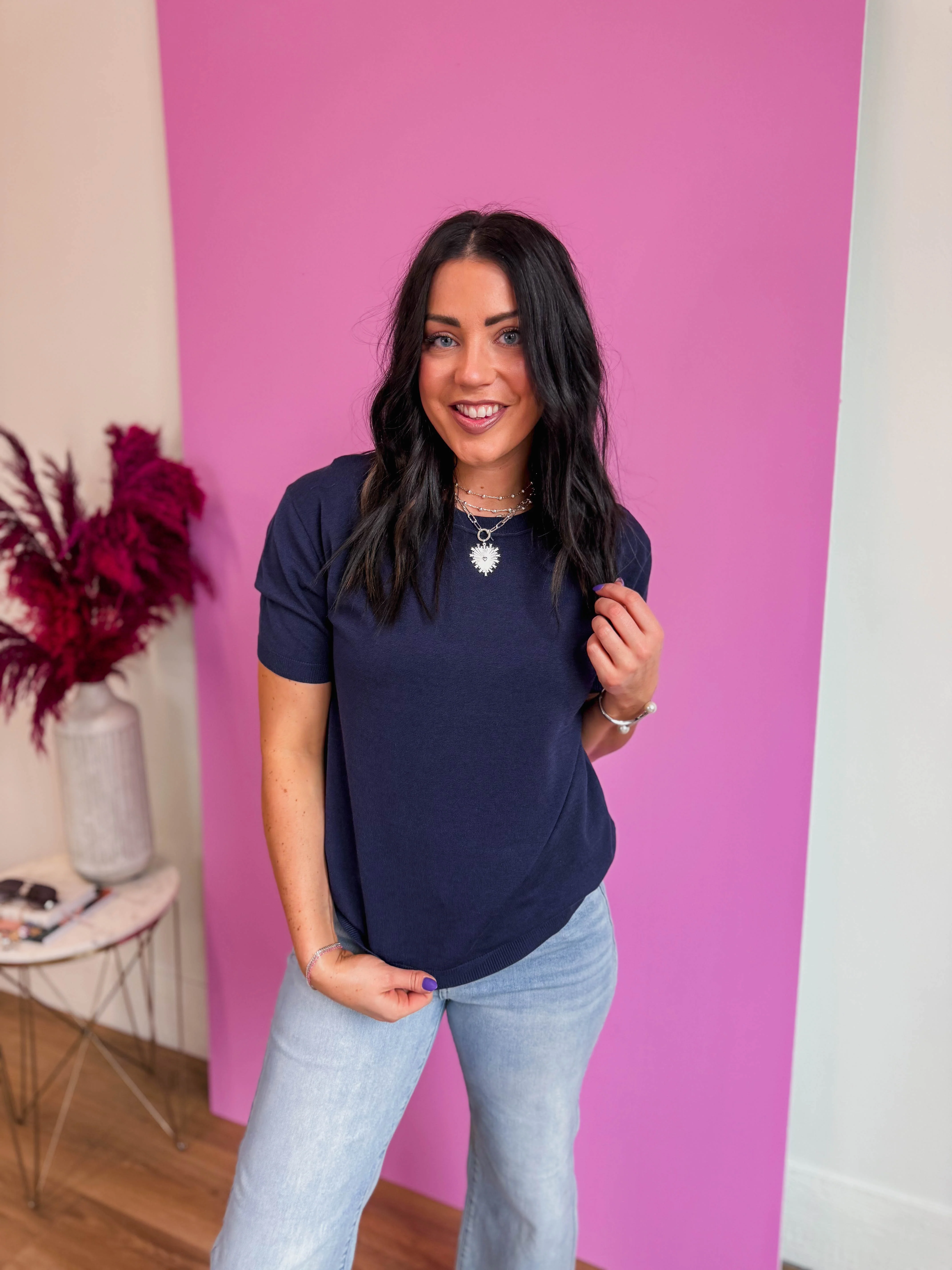 Carrie Knit Top-Navy - Image 6