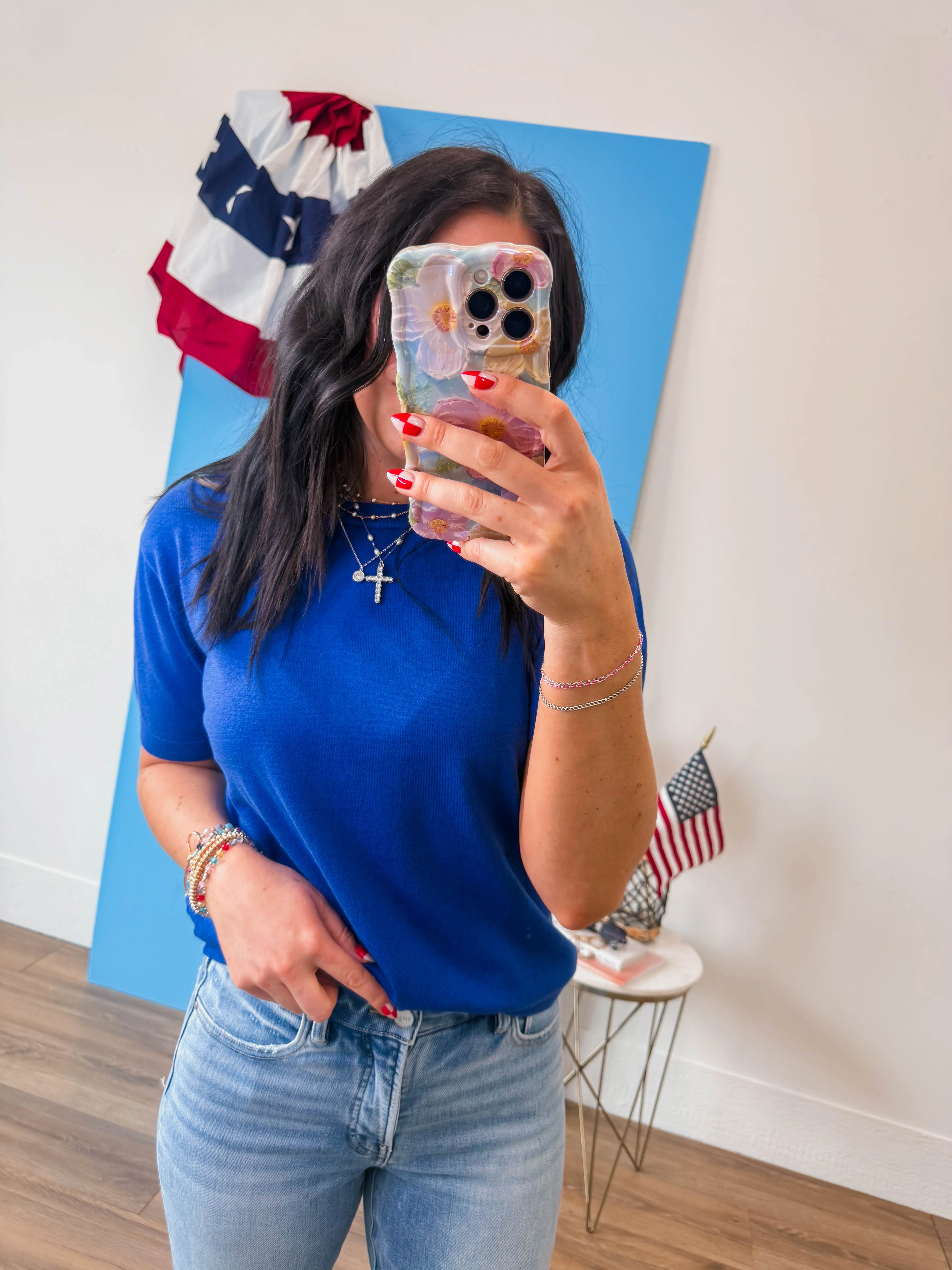 Carrie Knit Top-Royal Blue - Image 10