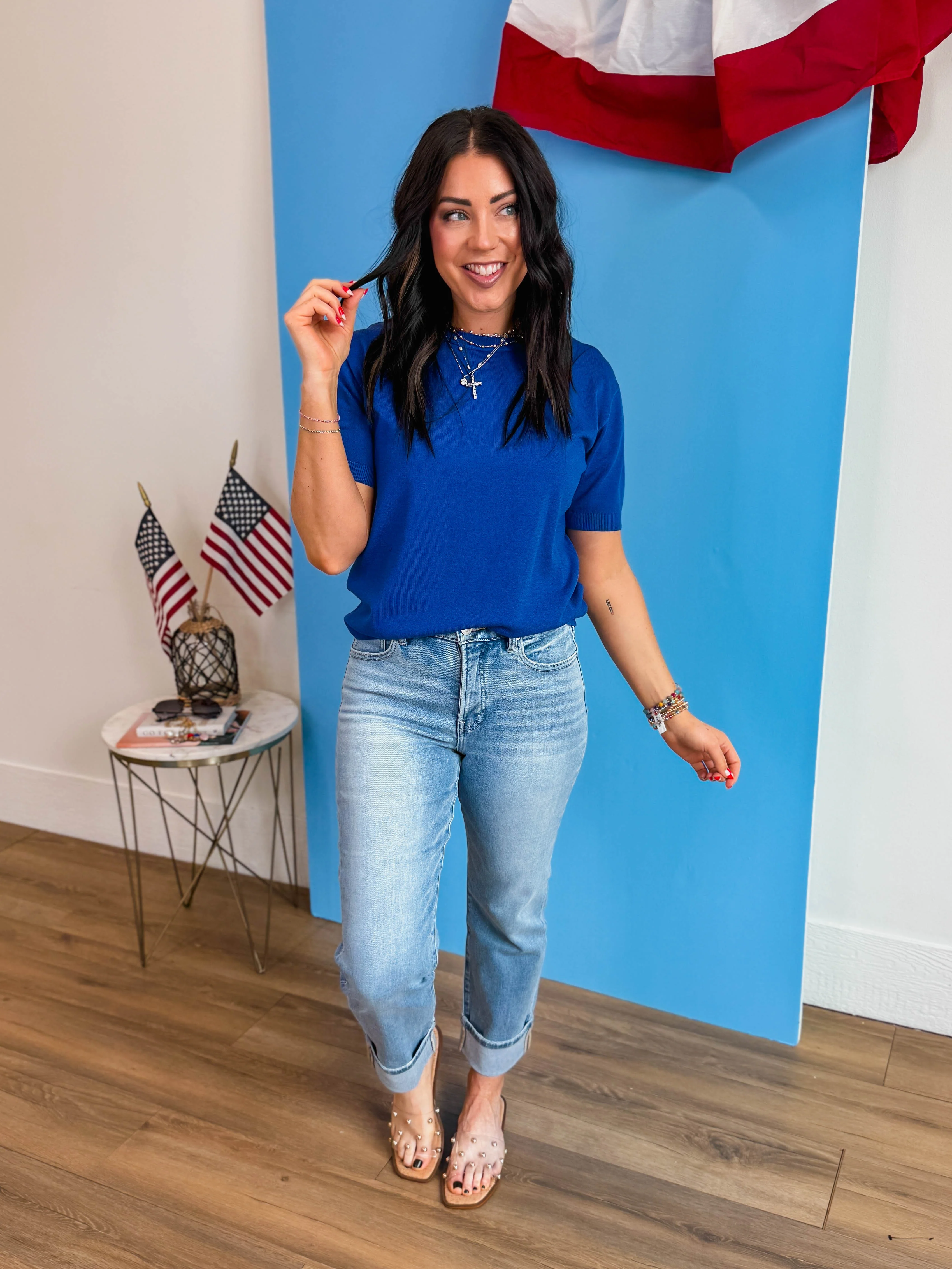 Carrie Knit Top-Royal Blue - Image 3