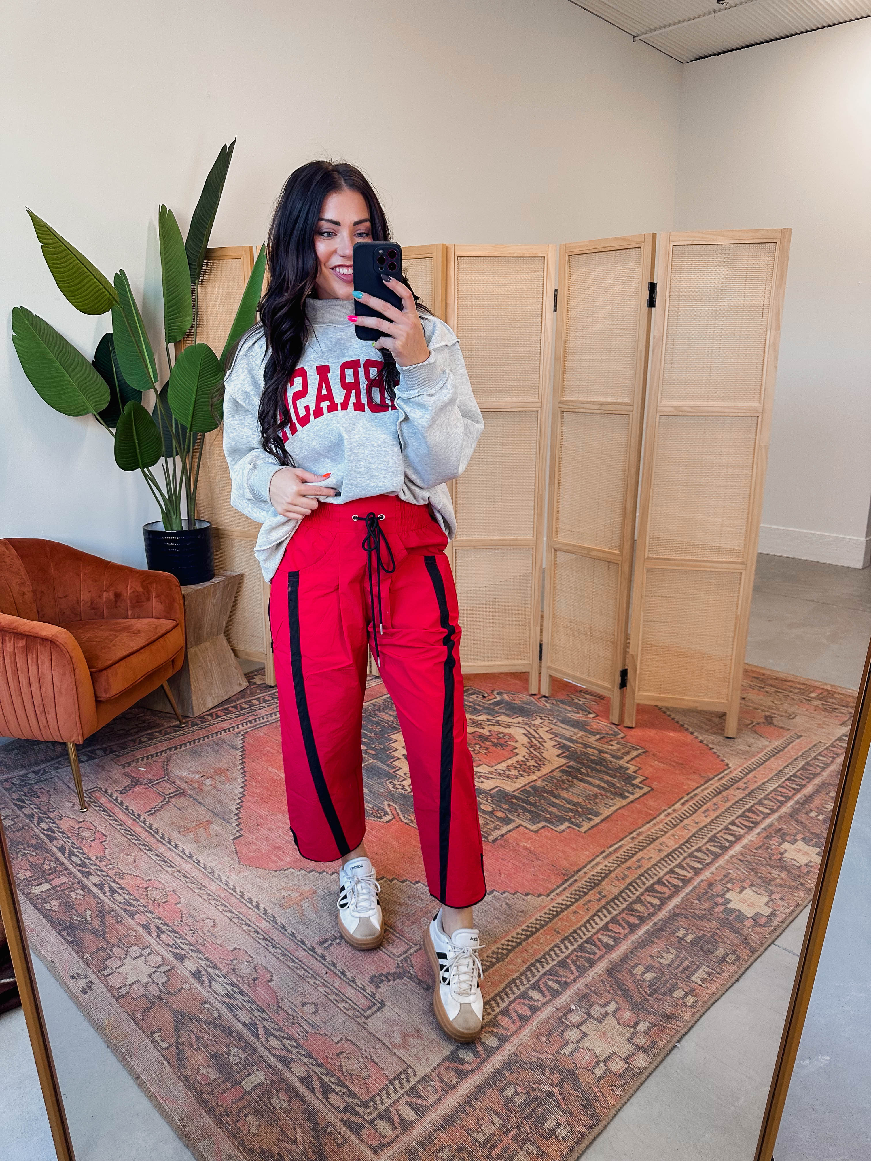 Cool Girl Barrel Pants-Red/Black - Image 3