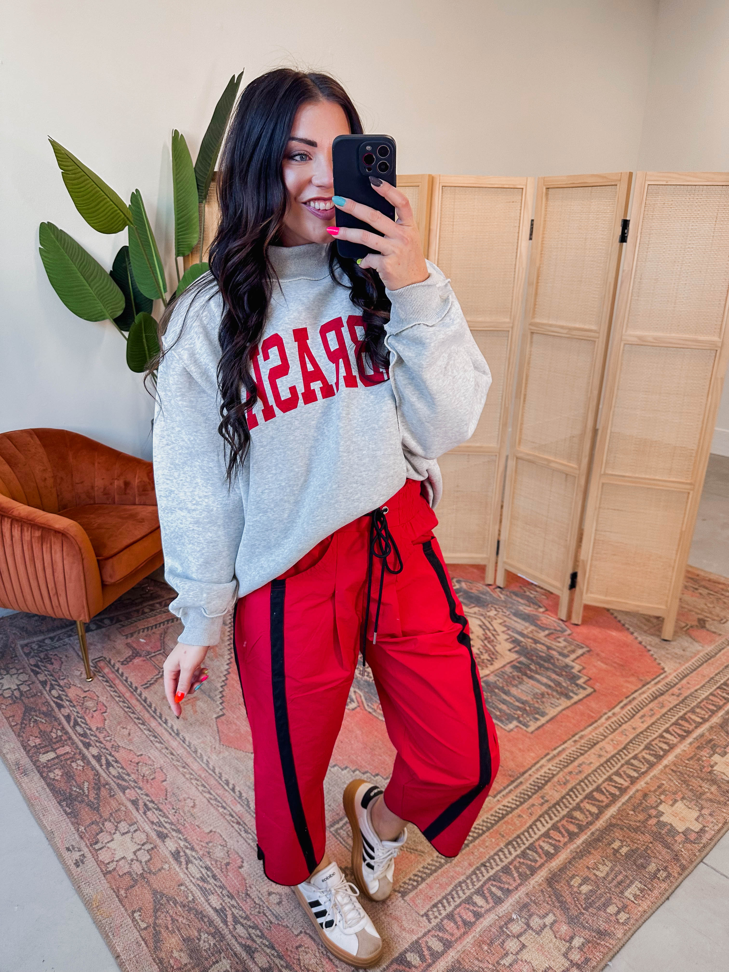 Cool Girl Barrel Pants-Red/Black - Image 7