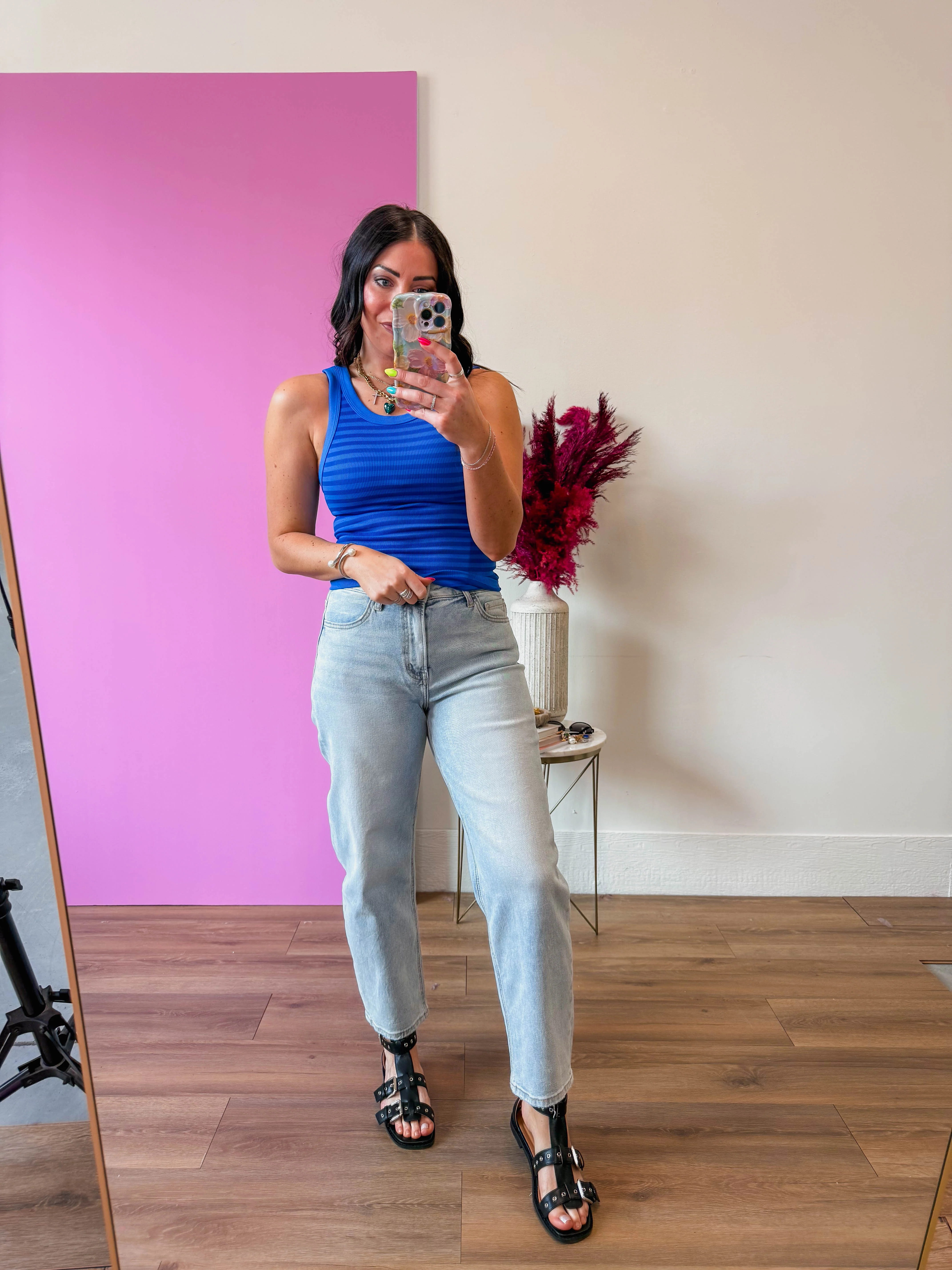 Cool Girl Striped Tank-Royal Blue - Image 13