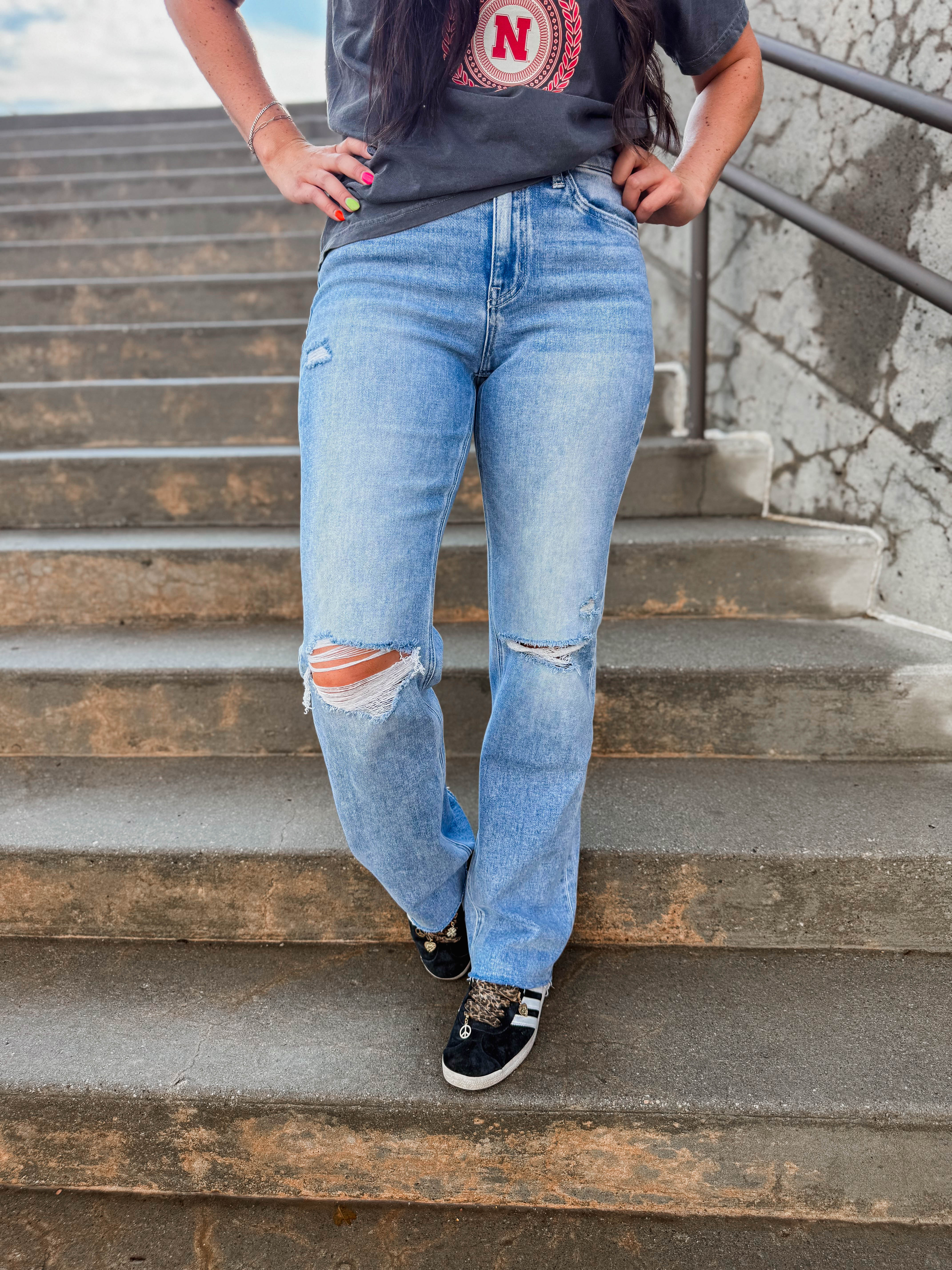 Dakota High Rise Slim Wide Leg Denim - Image 3