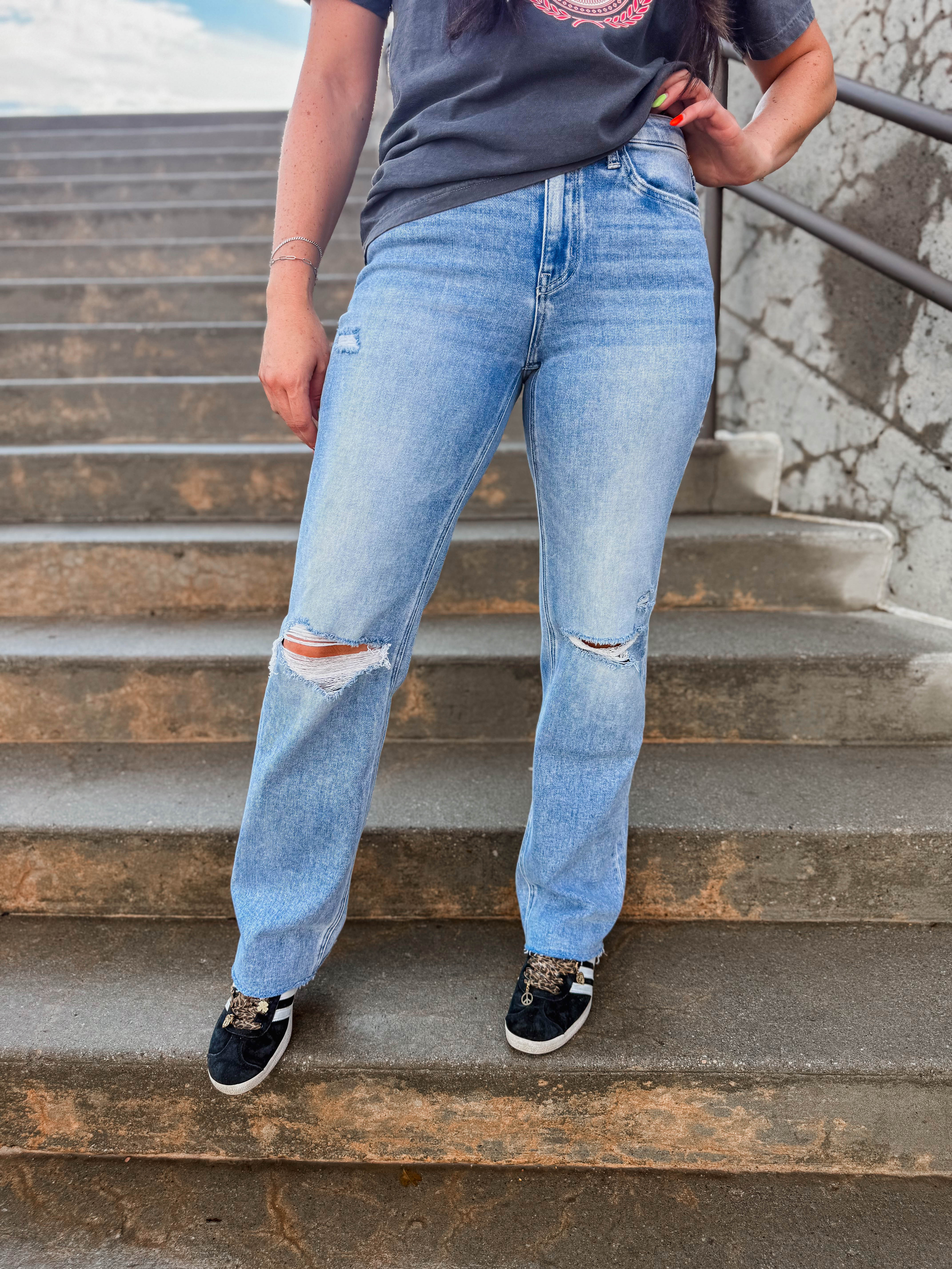 Dakota High Rise Slim Wide Leg Denim - Image 4