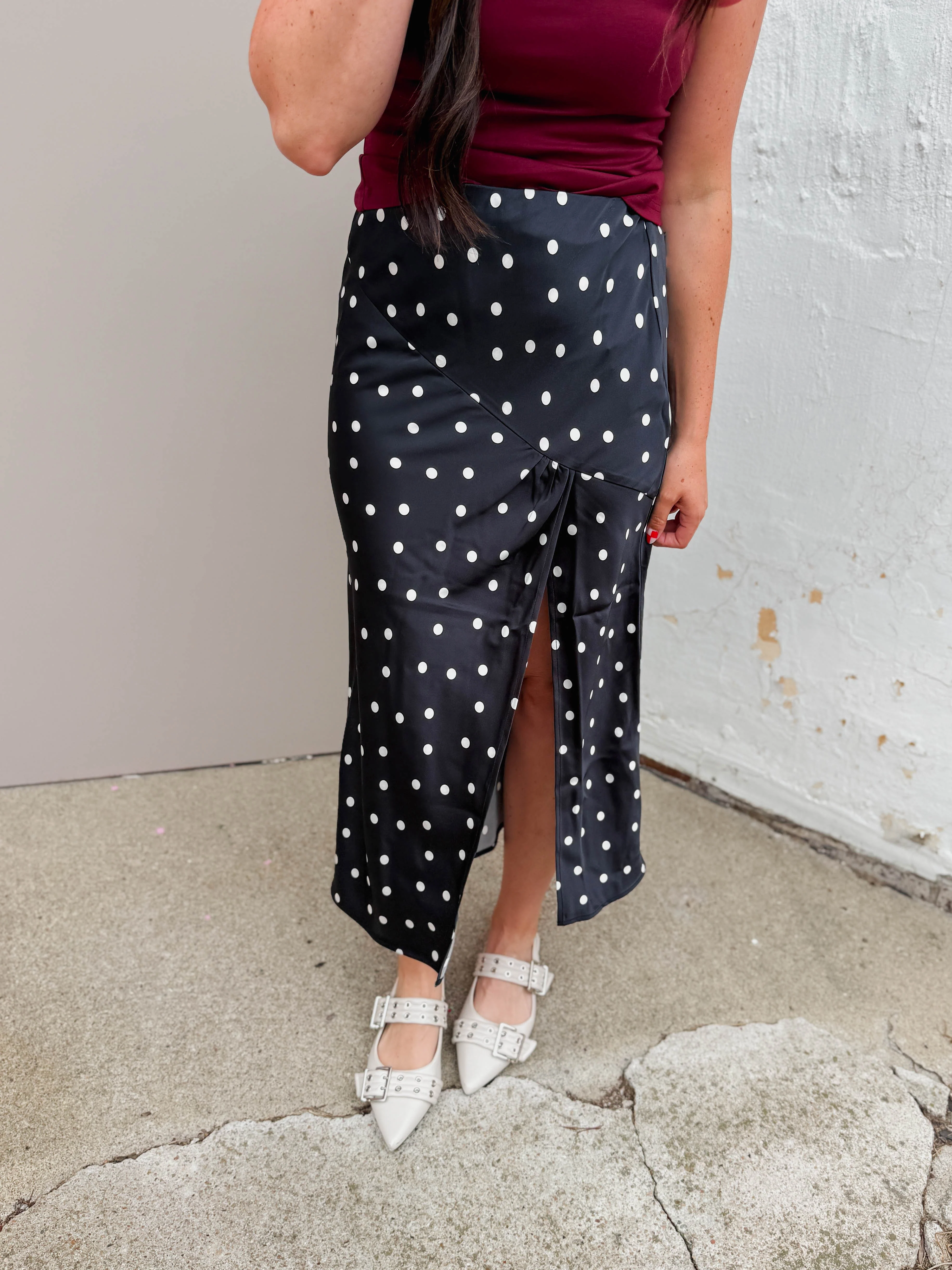 Darrian Polka Dot Midi Skirt - Image 3