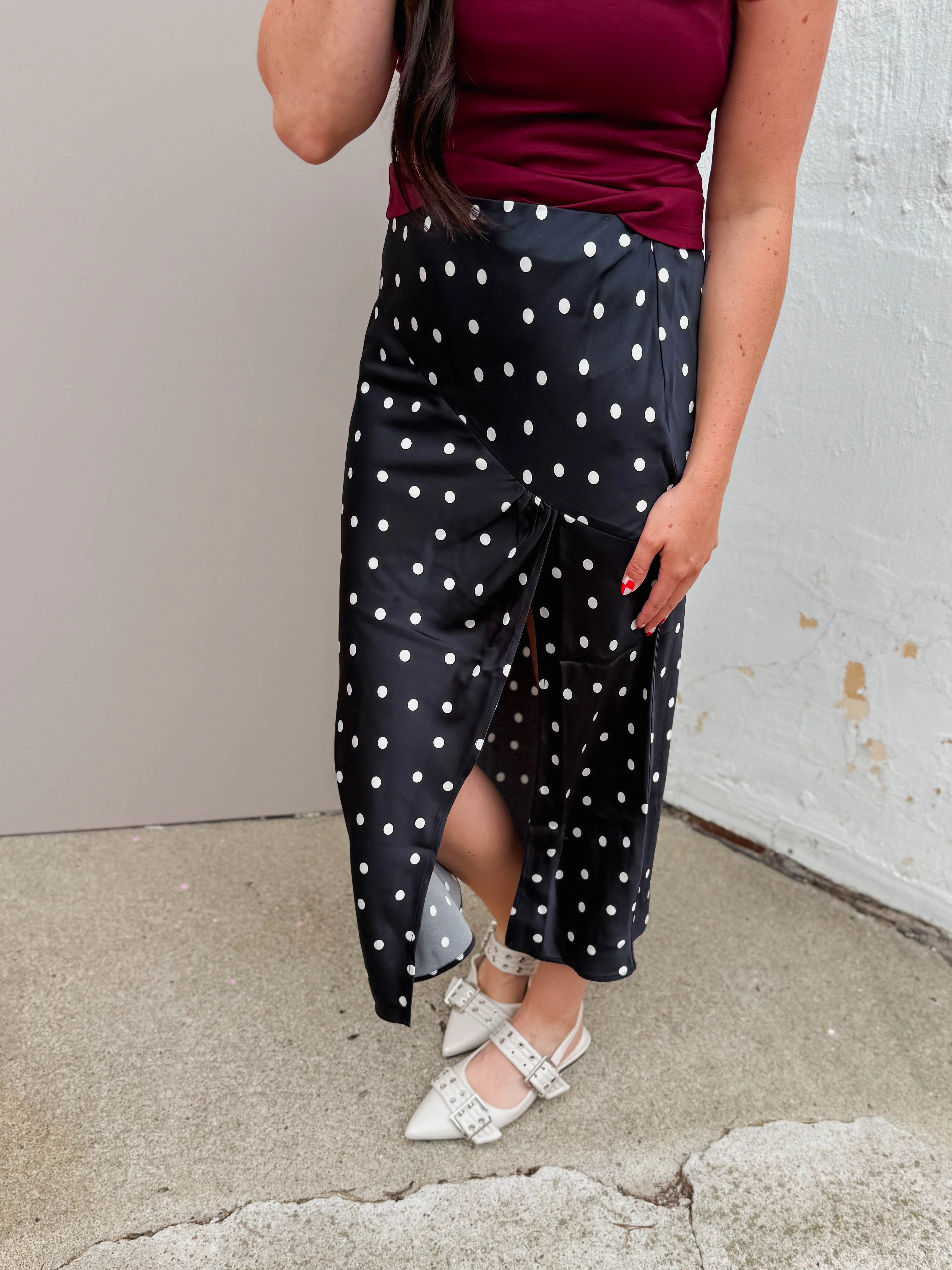 Darrian Polka Dot Midi Skirt - Image 5