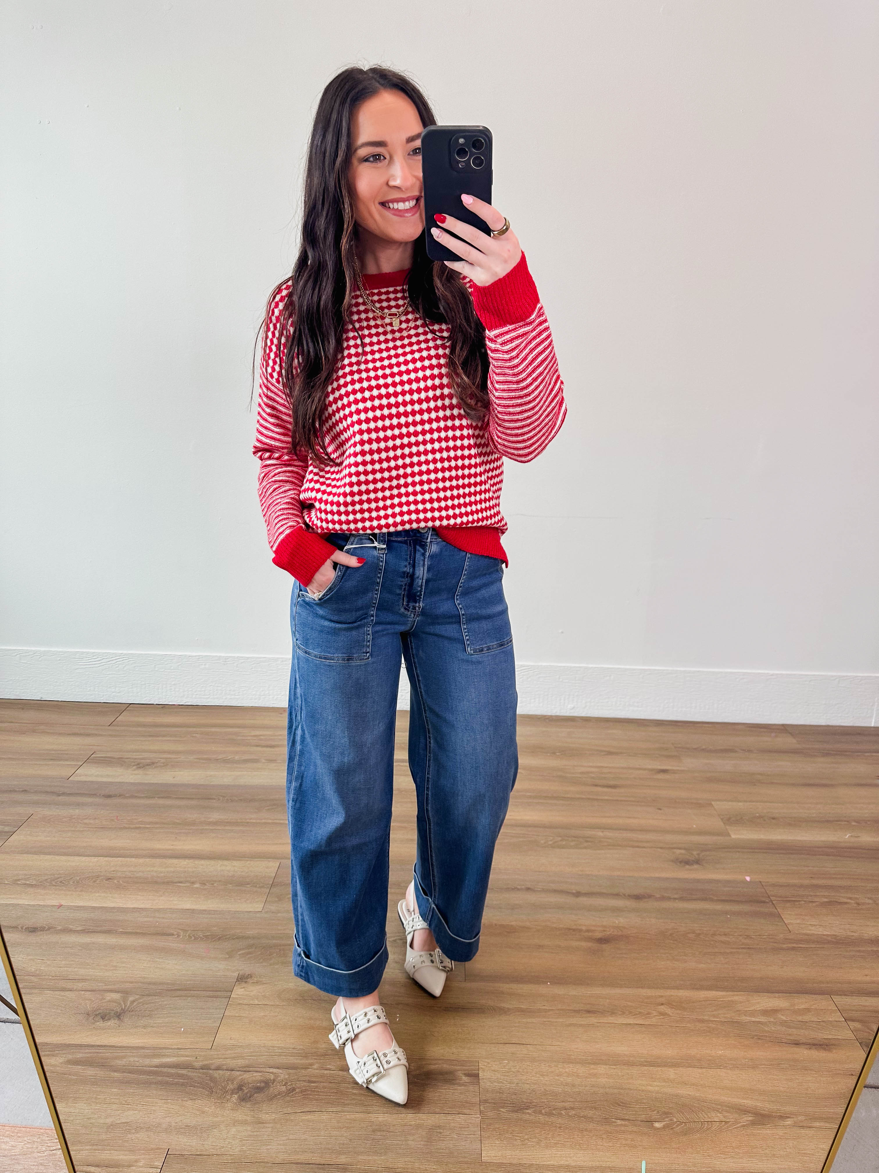 Blakely High Rise Wide Leg Denim-Dark - Image 4