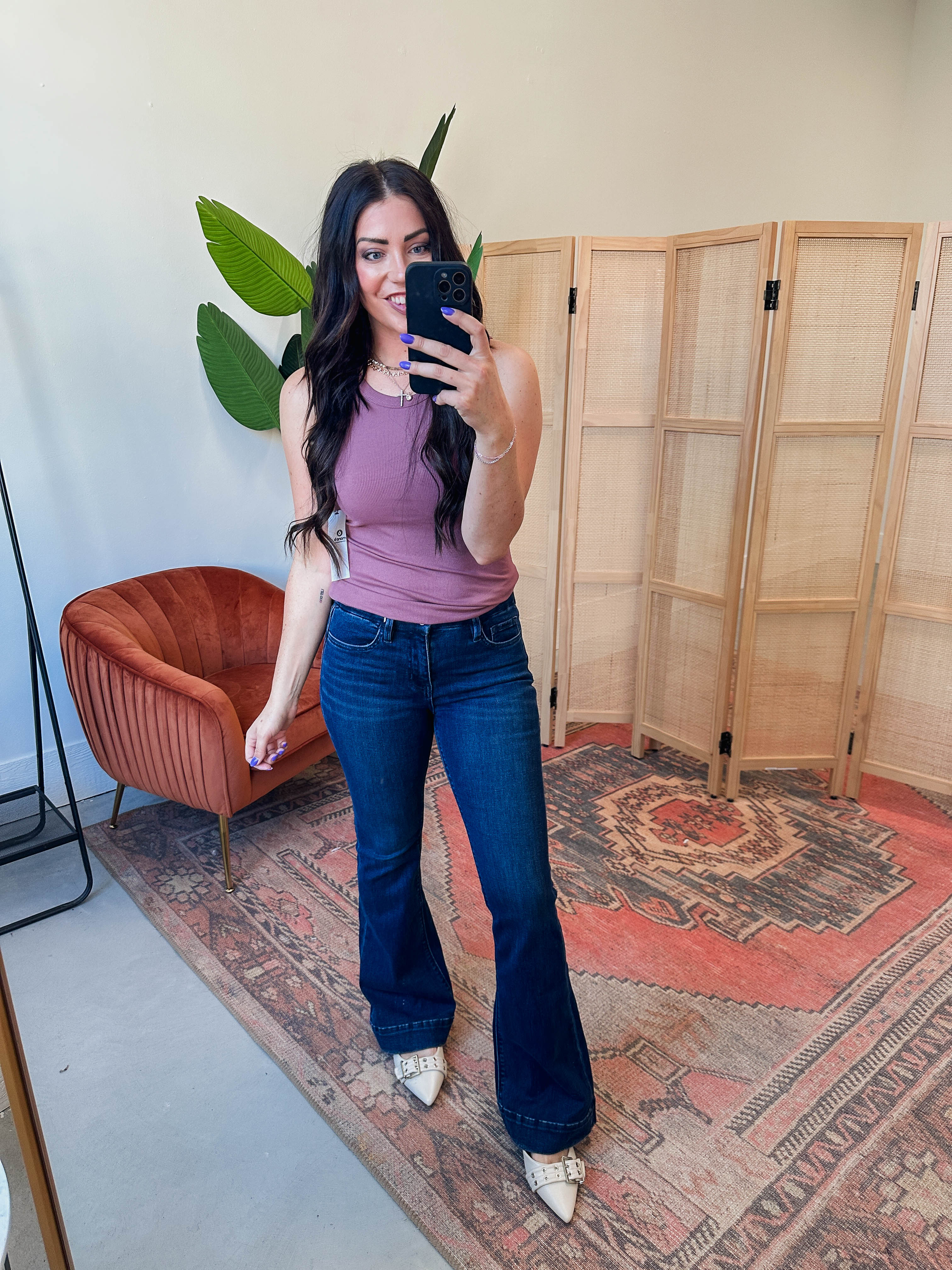 On The Daily Ribbed Tank-Rose Taupe - Image 3