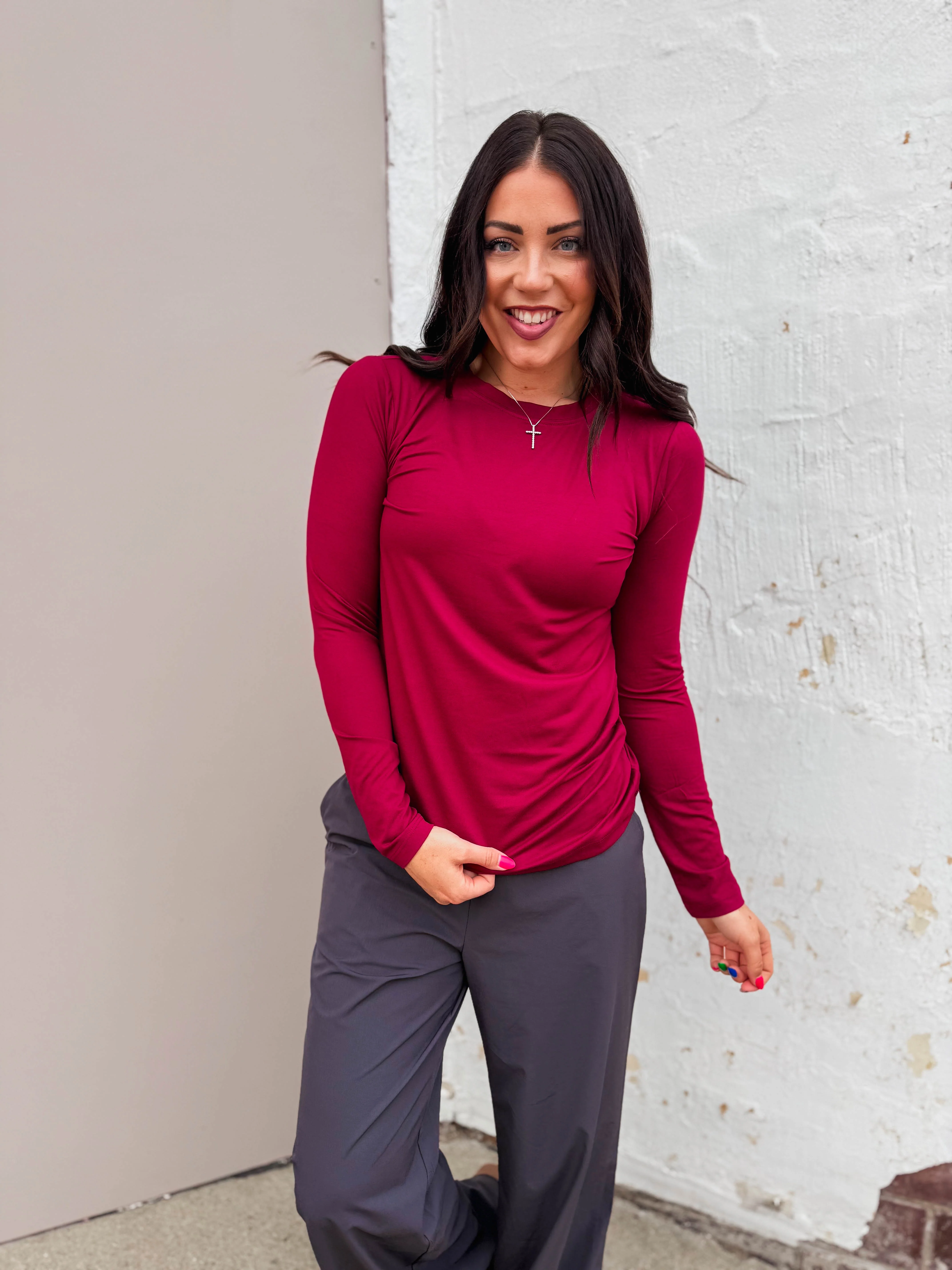 Everyday Essential Long Sleeve-Cabernet - Image 14