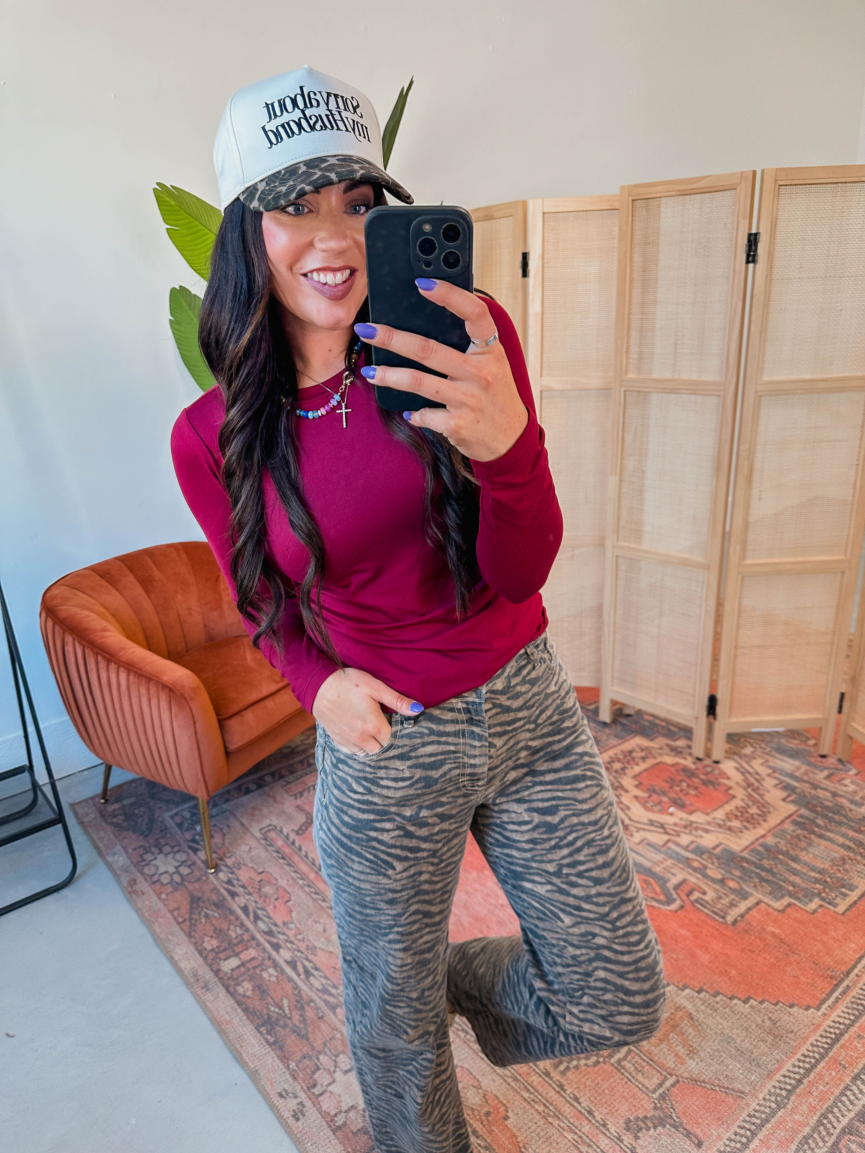 Everyday Essential Long Sleeve-Cabernet - Image 3