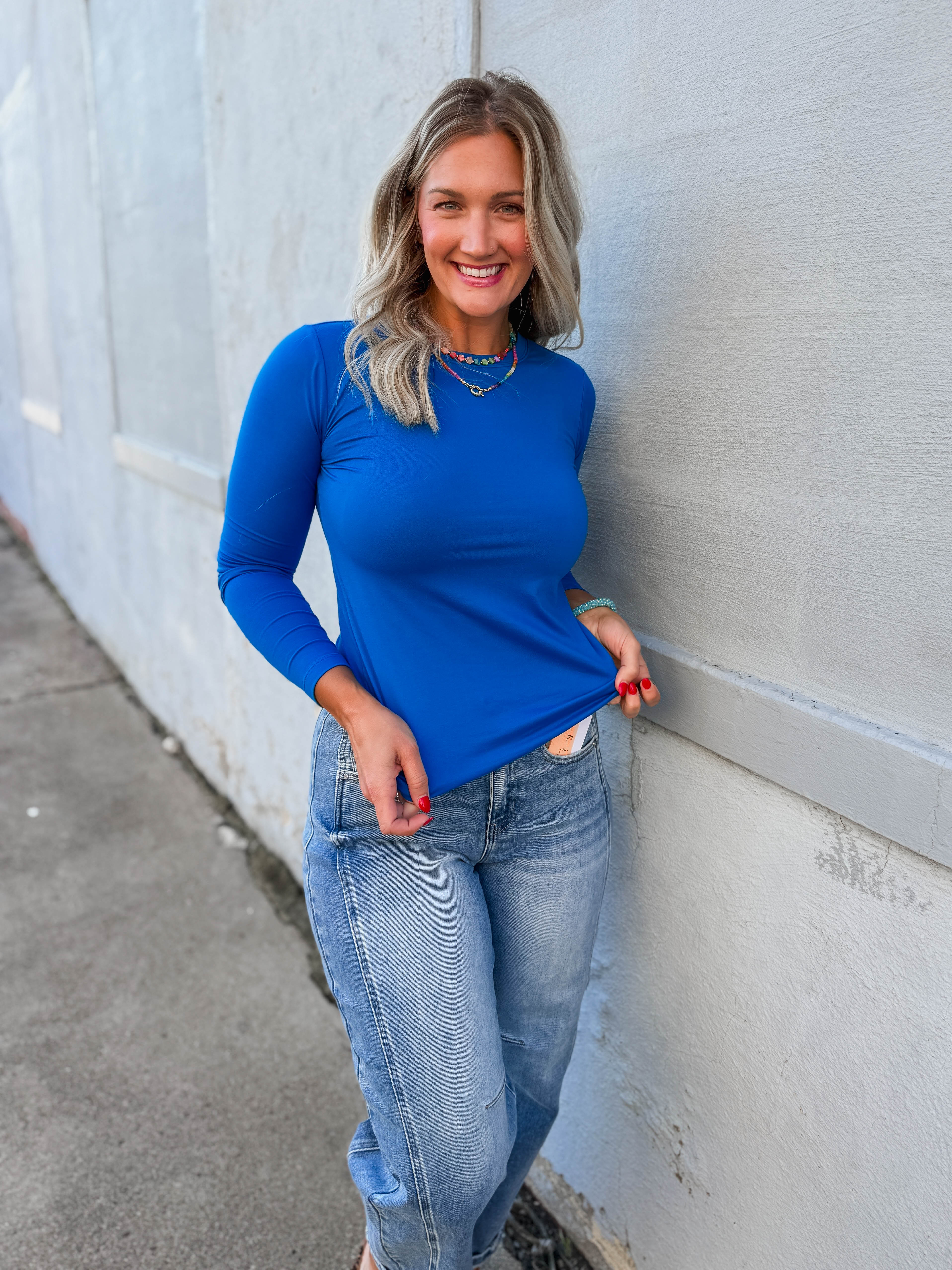 Everyday Essential Long Sleeve-Ocean Blue - Image 9