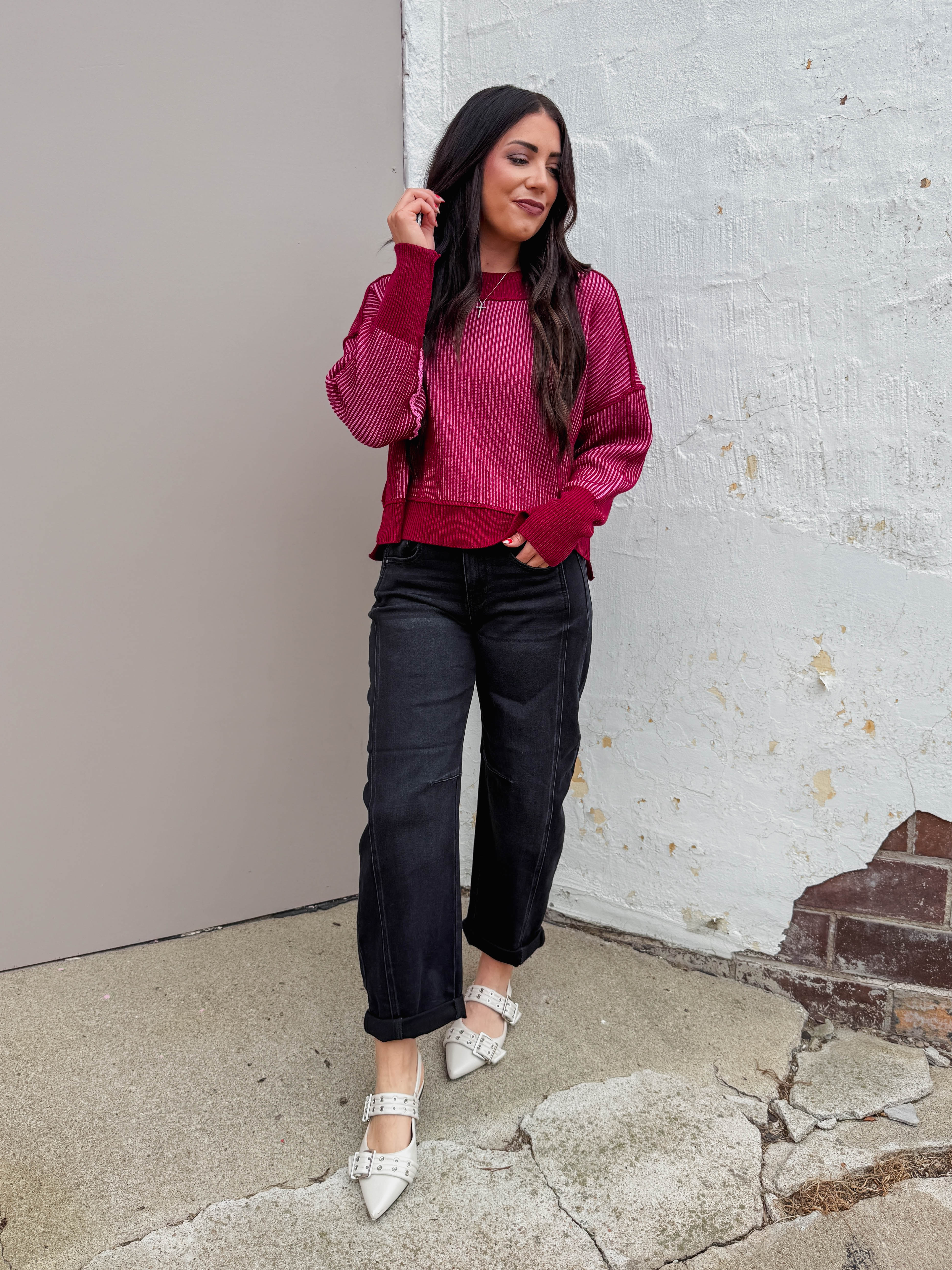 Kam High Rise Boyfriend Barrel Denim-Black - Image 4