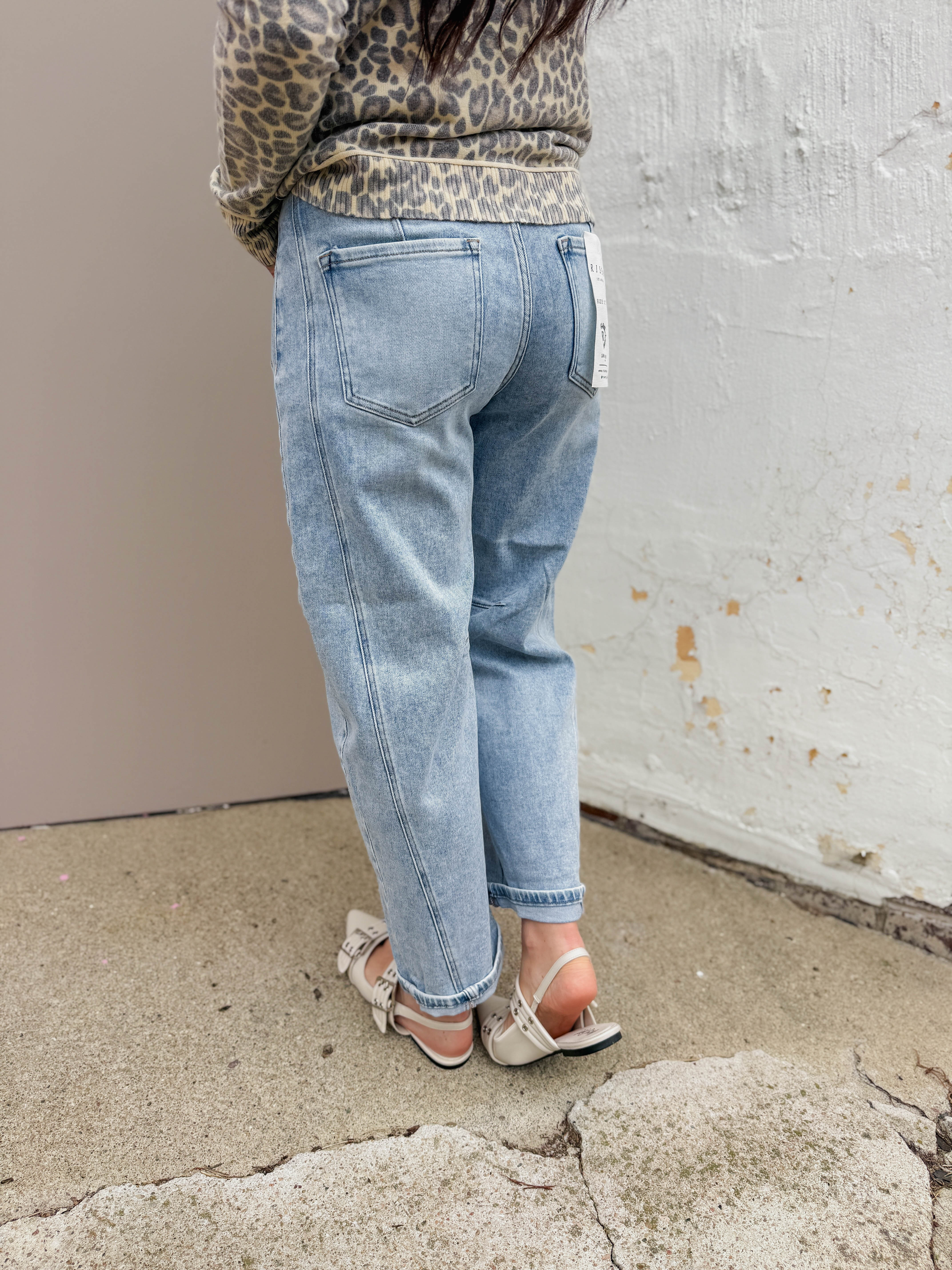 Kam High Rise Boyfriend Barrel Denim-Light Wash - Image 19
