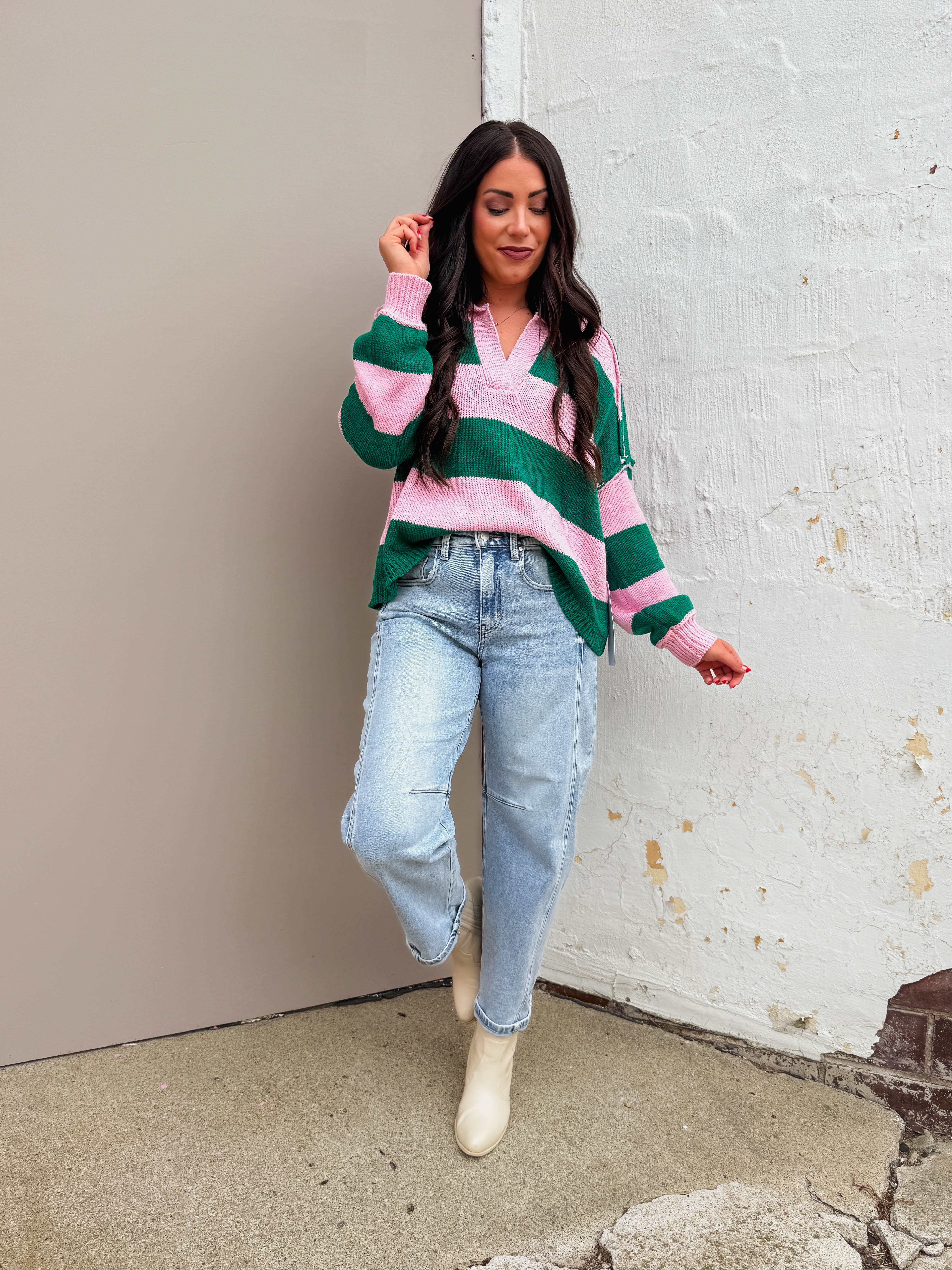 Kam High Rise Boyfriend Barrel Denim-Light Wash - Image 20