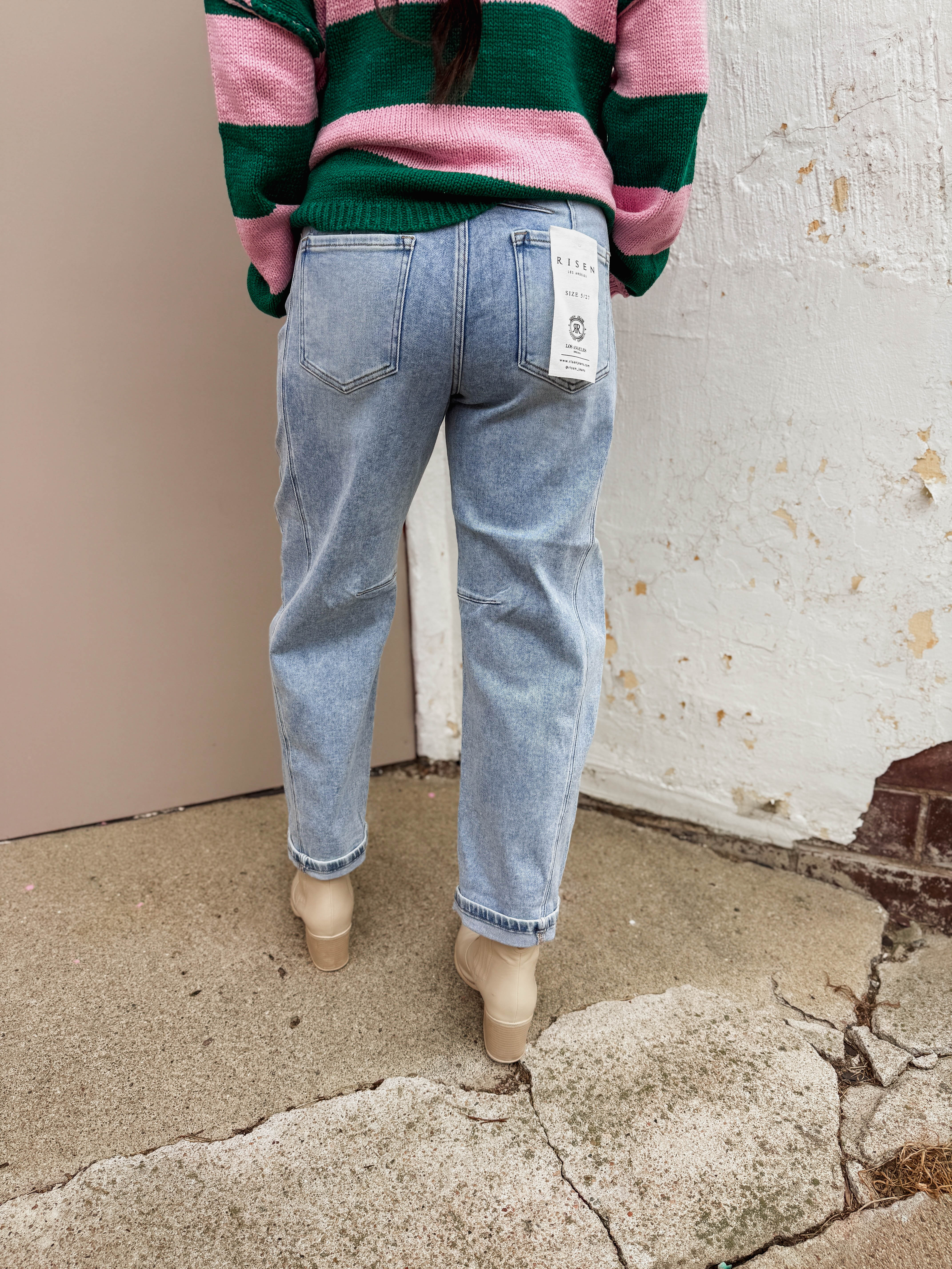 Kam High Rise Boyfriend Barrel Denim-Light Wash - Image 21