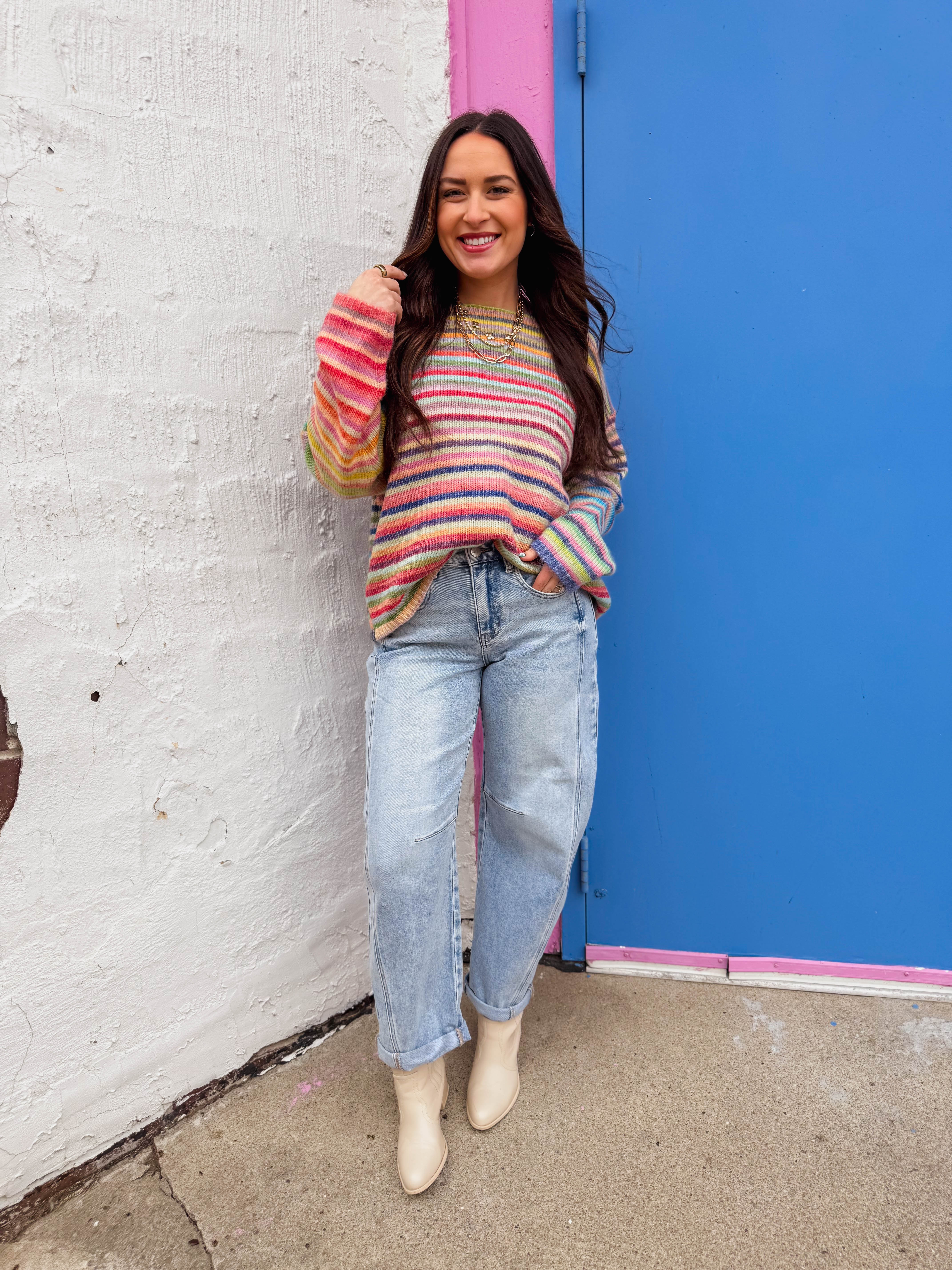 Kam High Rise Boyfriend Barrel Denim-Light Wash - Image 3