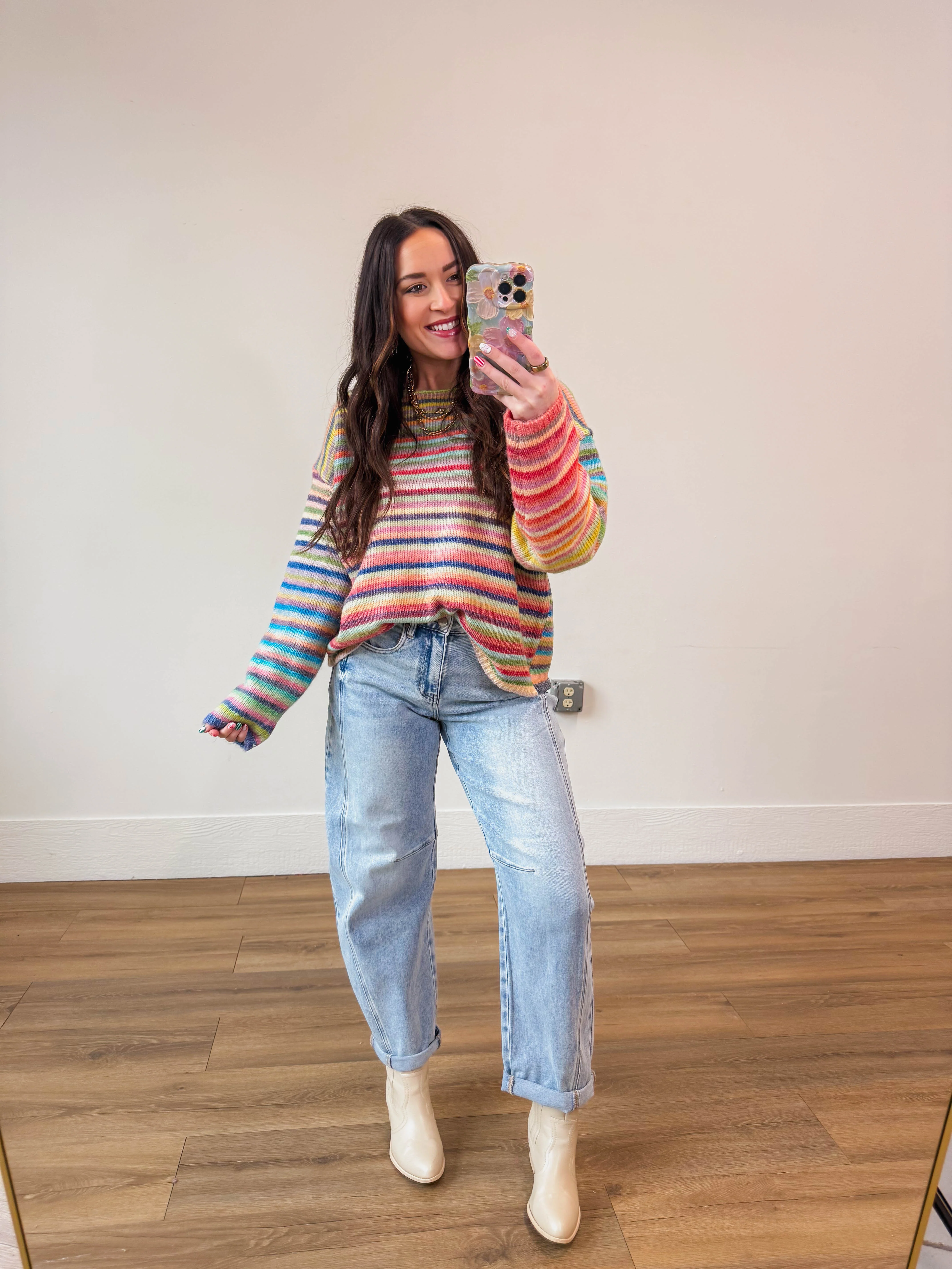 Kam High Rise Boyfriend Barrel Denim-Light Wash - Image 8