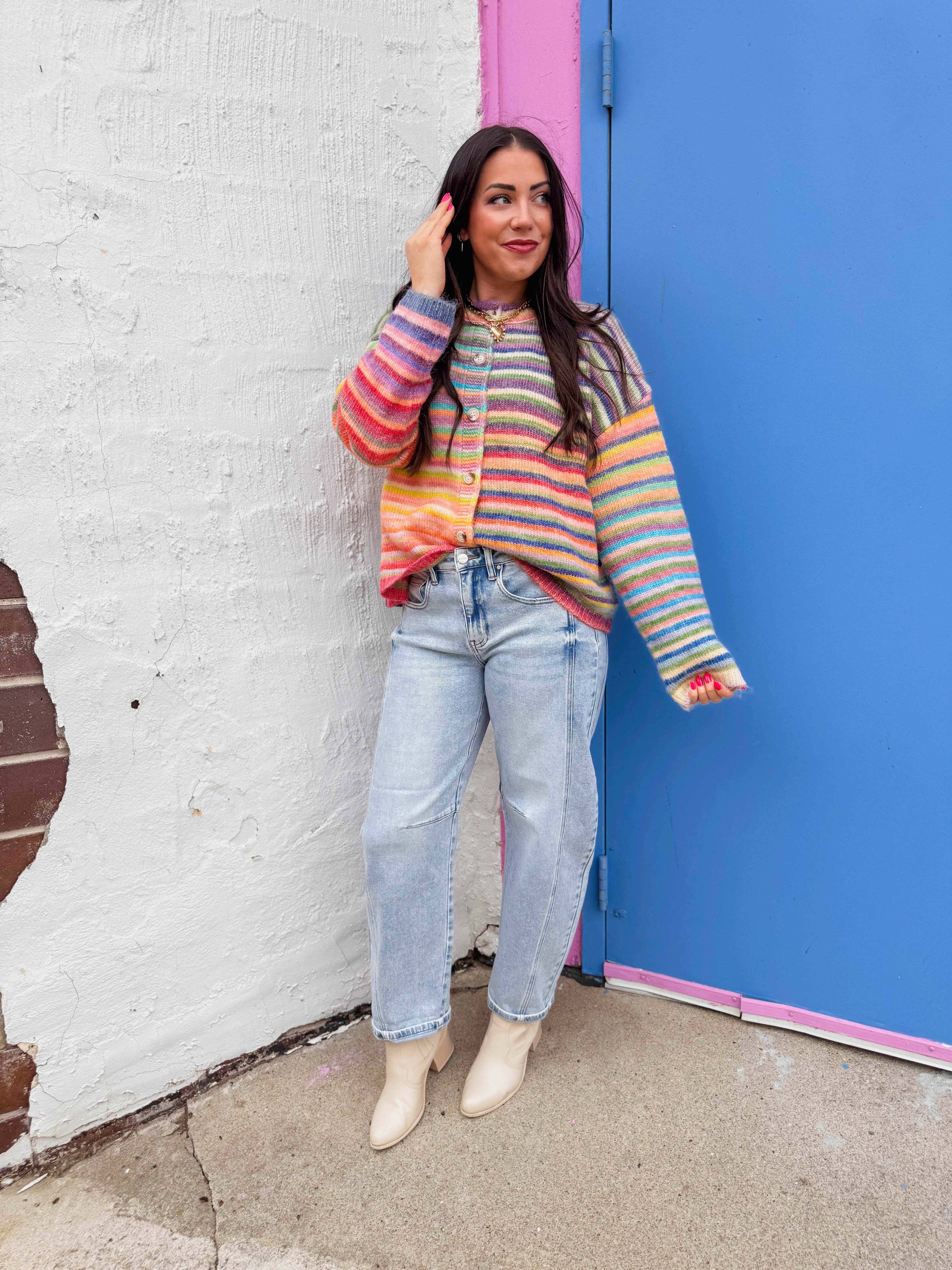 Kam High Rise Boyfriend Barrel Denim-Light Wash - Image 9