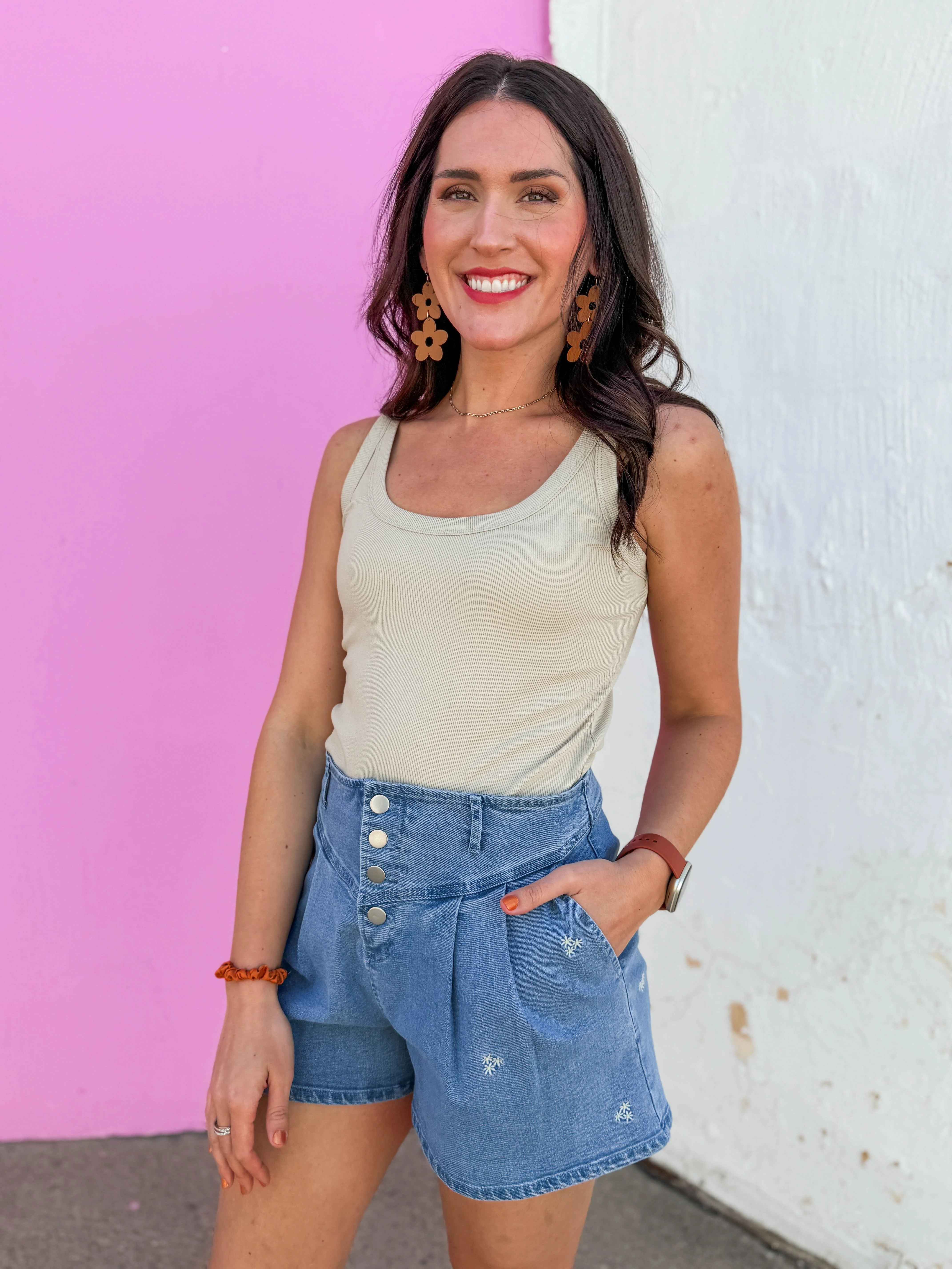 Lilly Embroidered Denim Shorts - Image 9