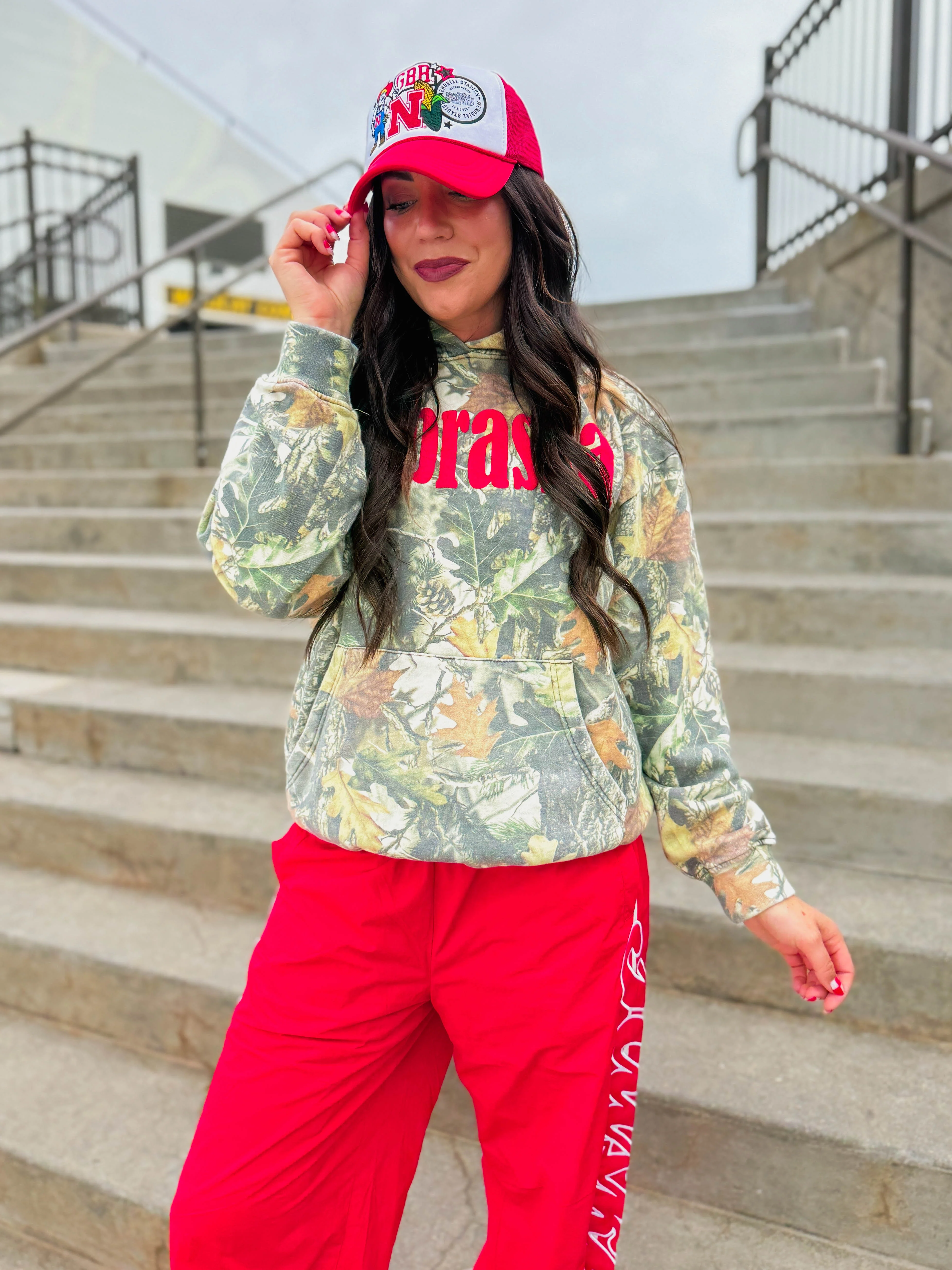 Nebraska Layered Patch Trucker Hat - Image 3