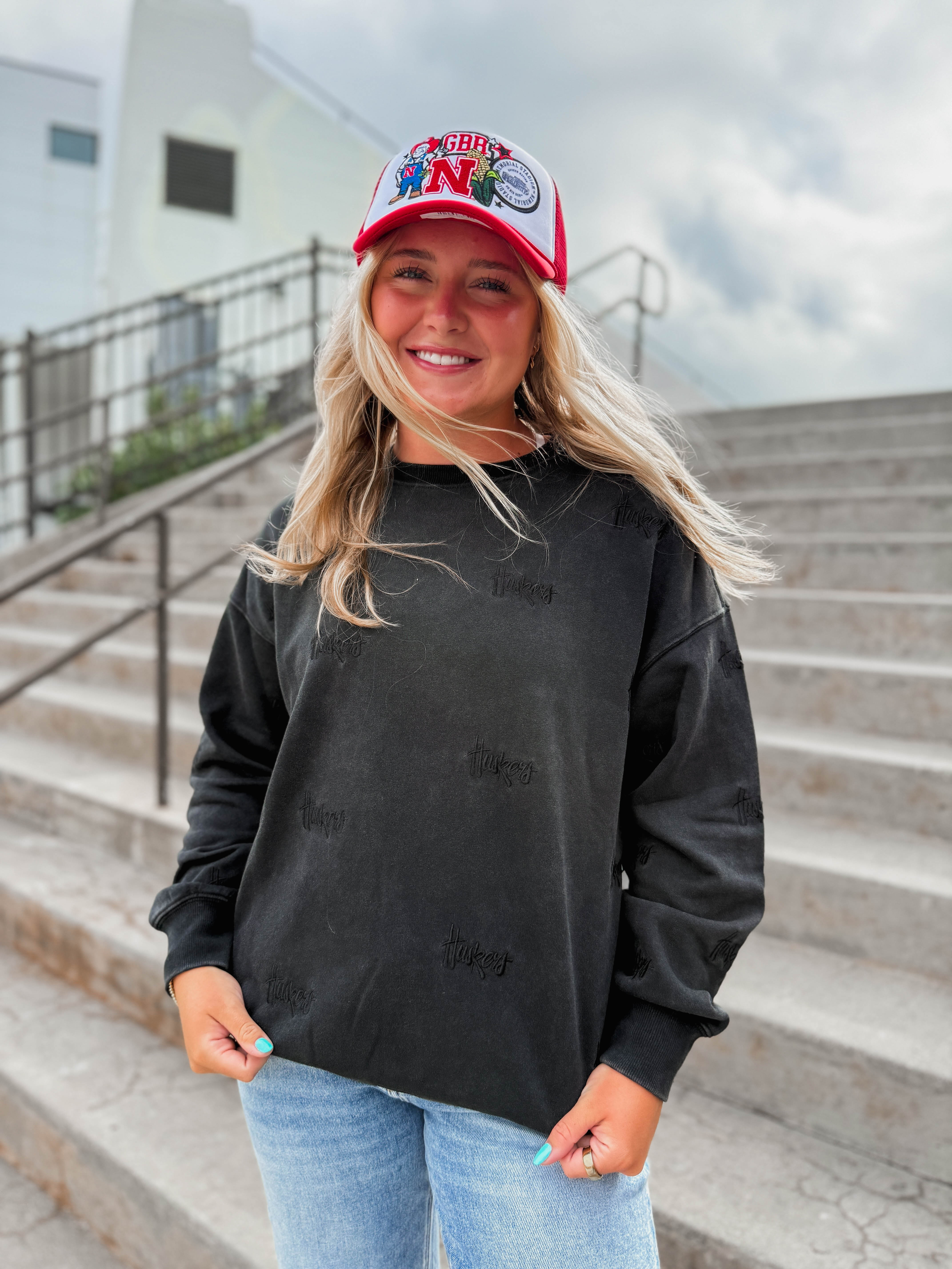 Nebraska Layered Patch Trucker Hat - Image 4