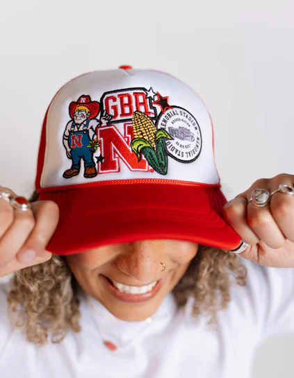 Nebraska Layered Patch Trucker Hat - Image 7