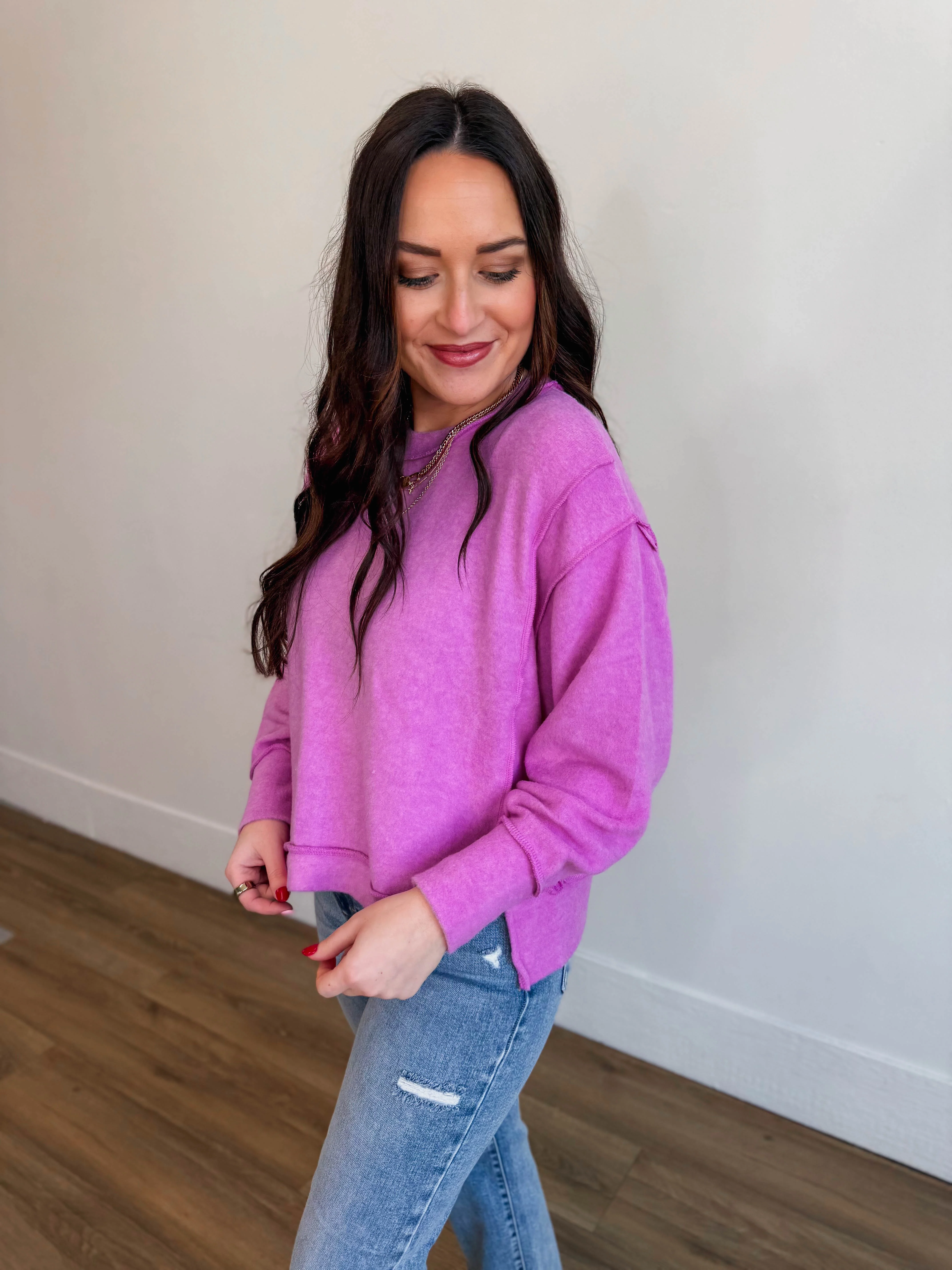 Paige Sweater-Bright Mauve - Image 8