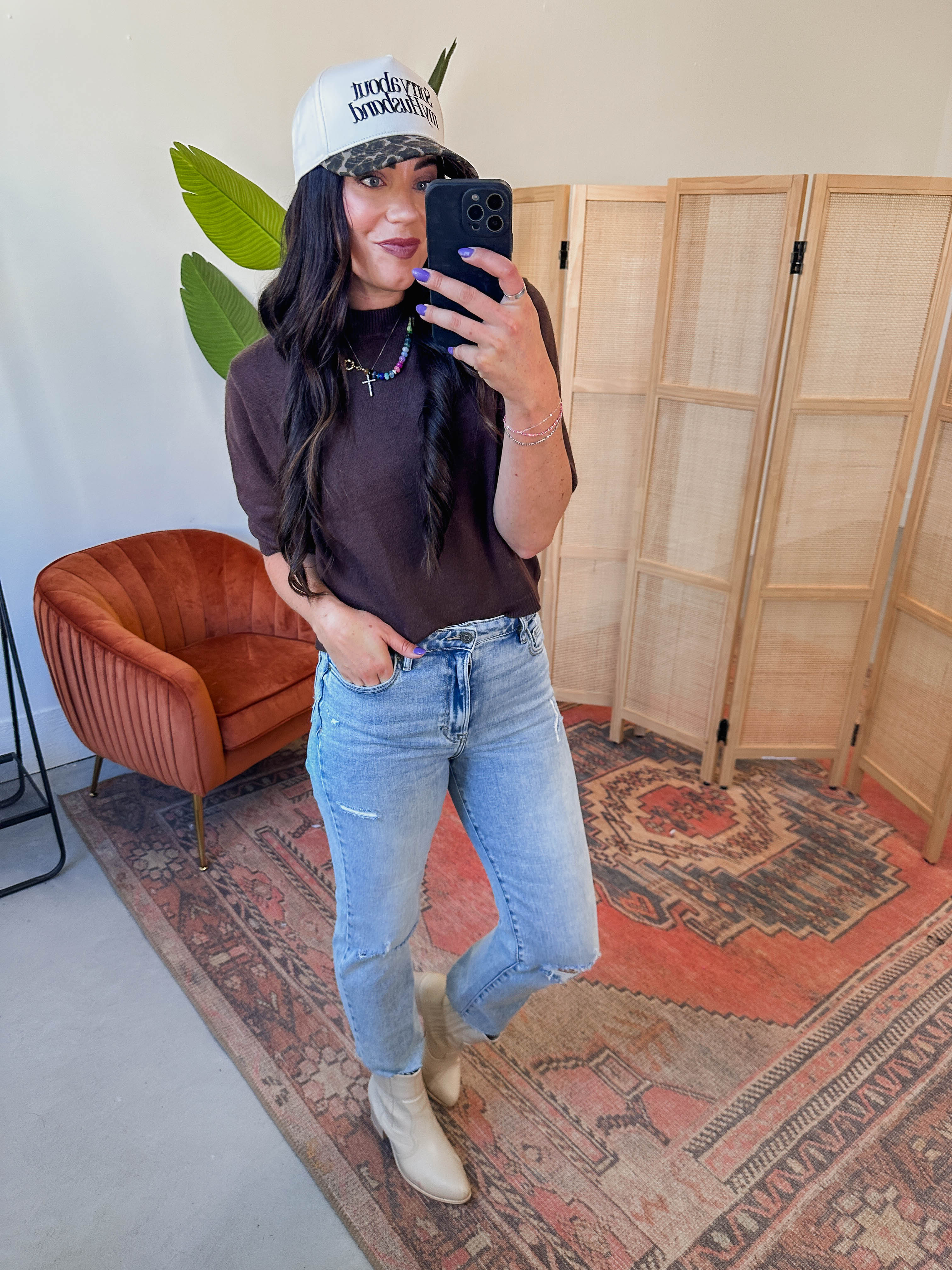 Tracey High Rise Crop Straight Leg Denim - Image 3