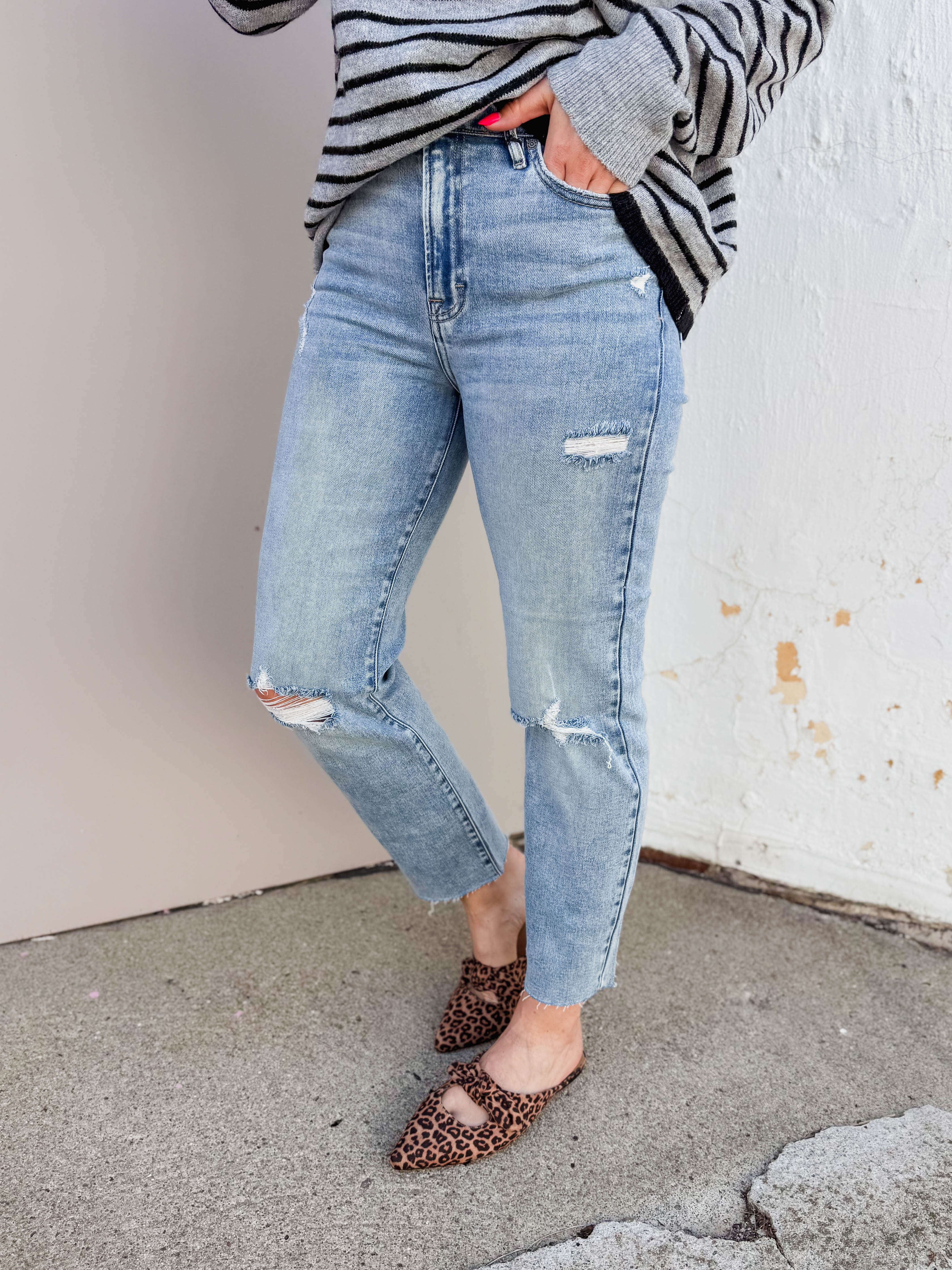Tracey High Rise Crop Straight Leg Denim - Image 6