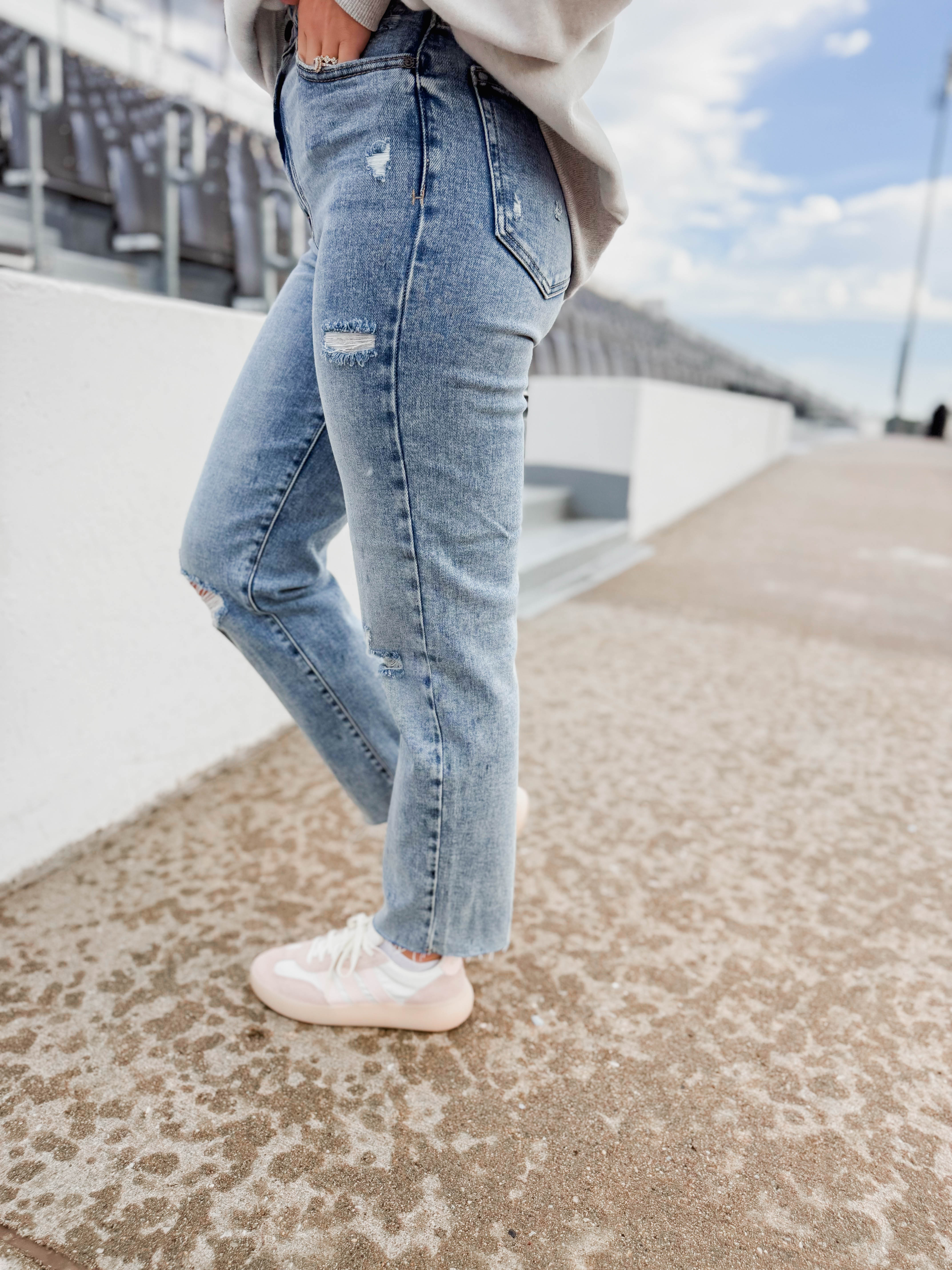 Tracey High Rise Crop Straight Leg Denim - Image 9