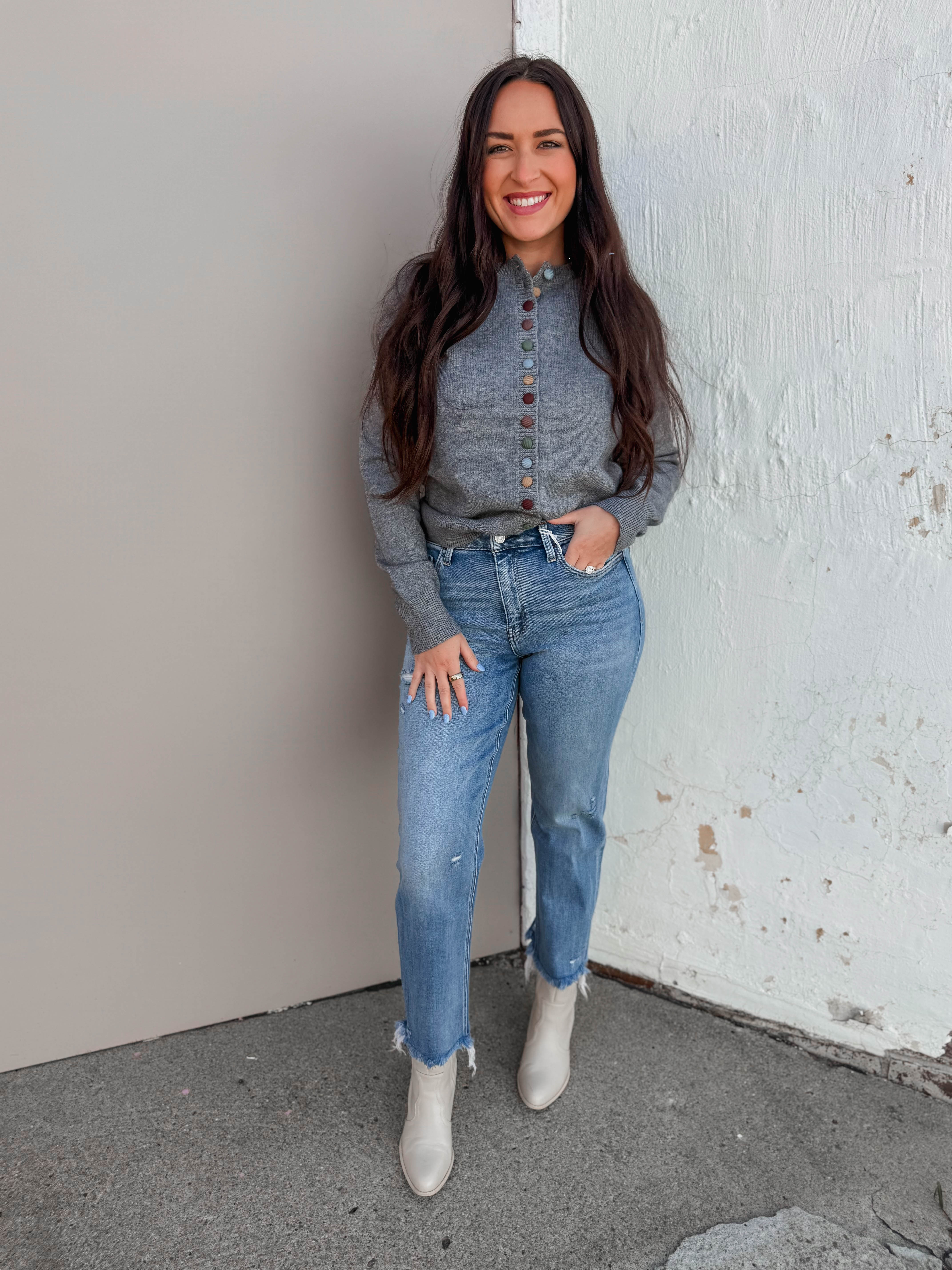 Val High Rise Crop Straight Leg Denim - Image 4