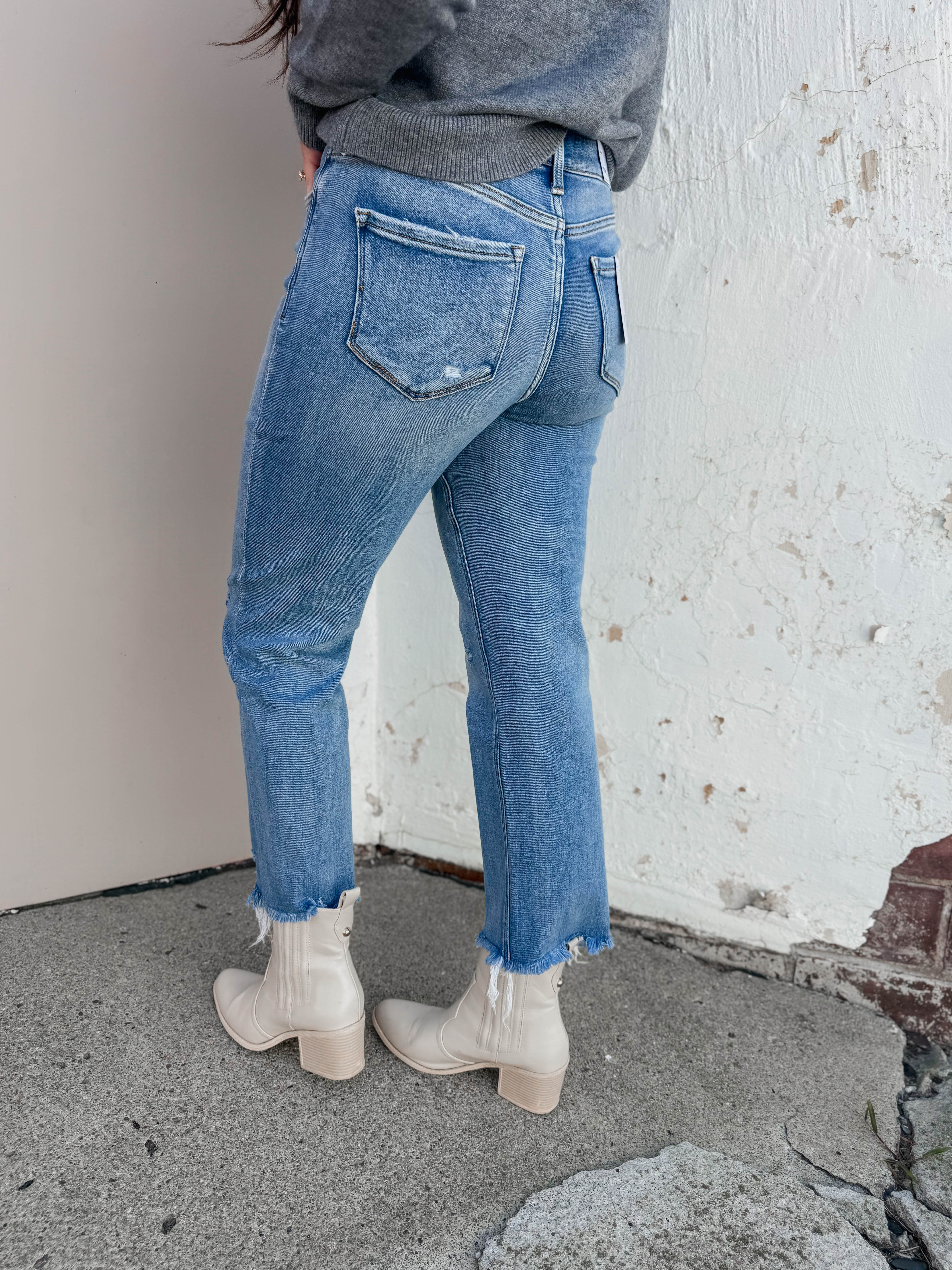 Val High Rise Crop Straight Leg Denim - Image 6